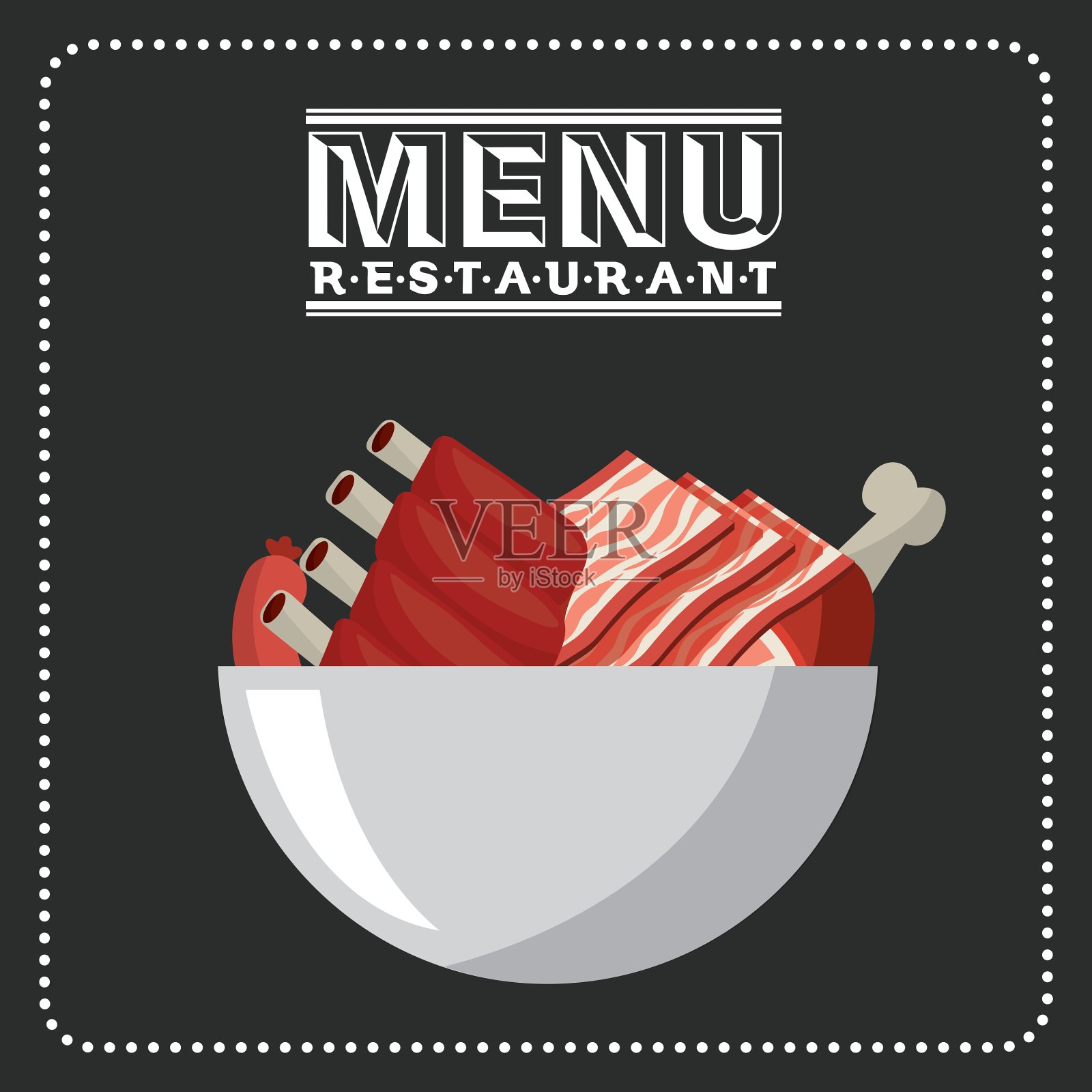 肉类菜单插画图片素材