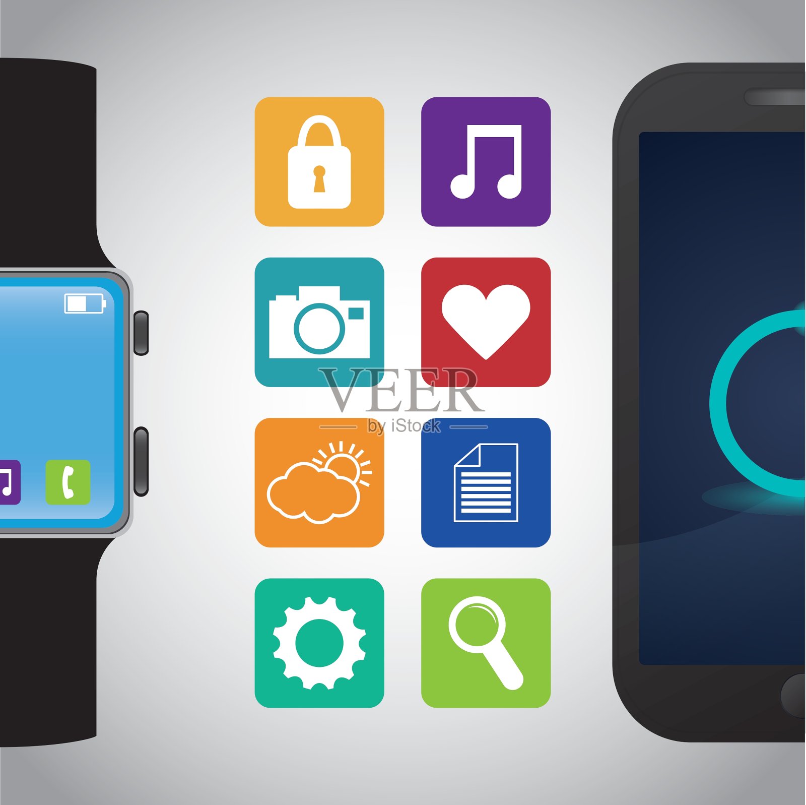 可穿戴技术设计插画图片素材