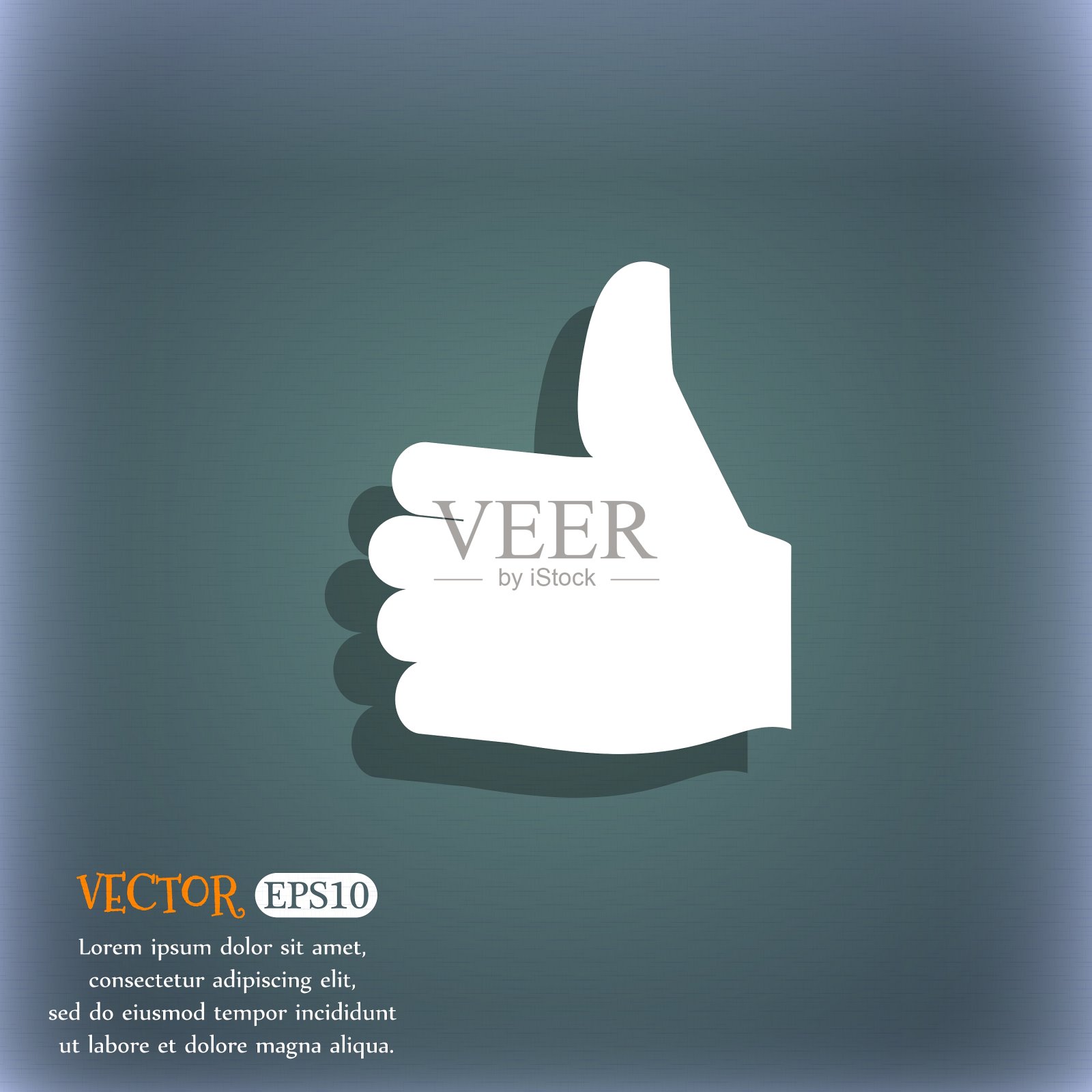 就像蓝绿色的大拇指图标插画图片素材