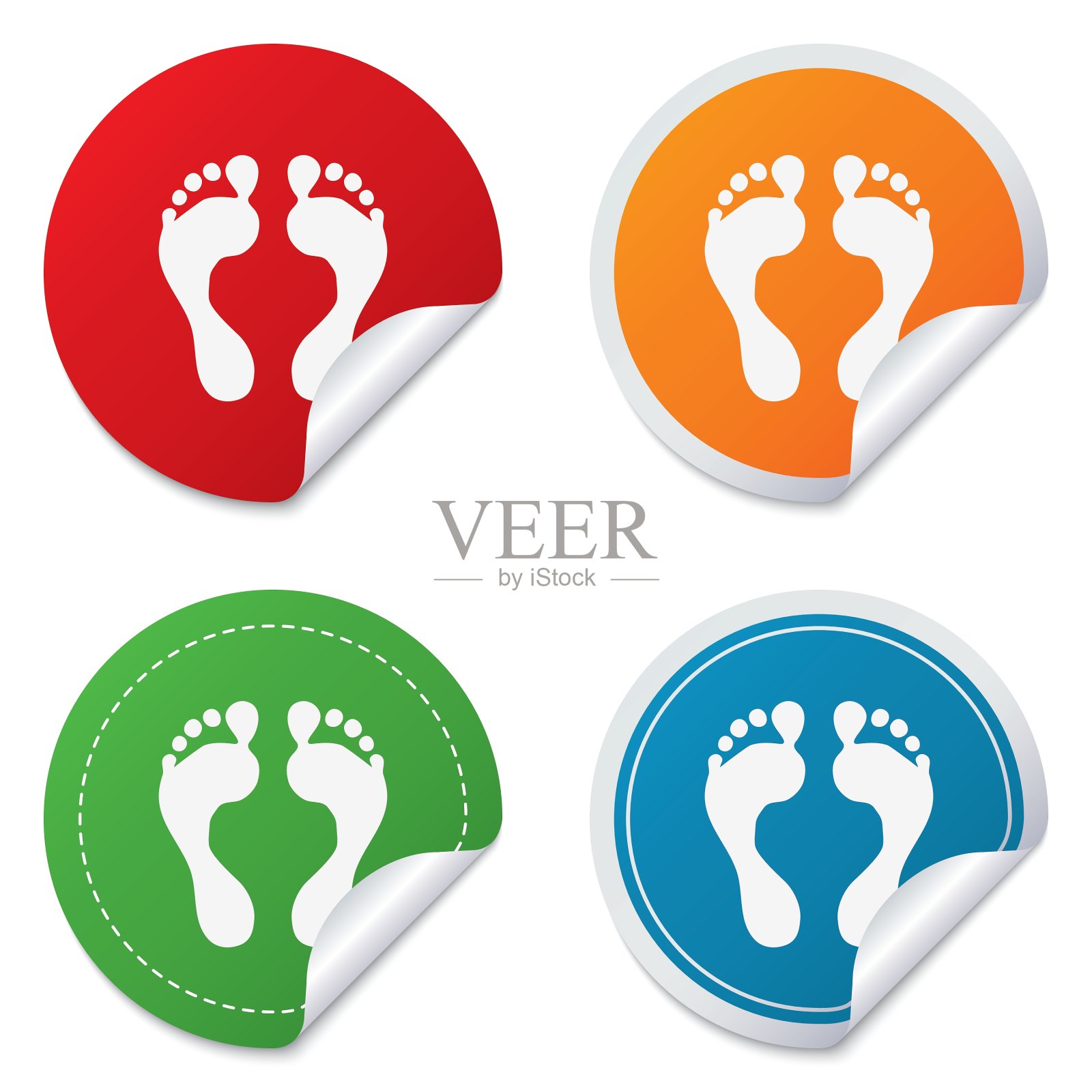 人类足迹标志图标赤脚符号图标素材