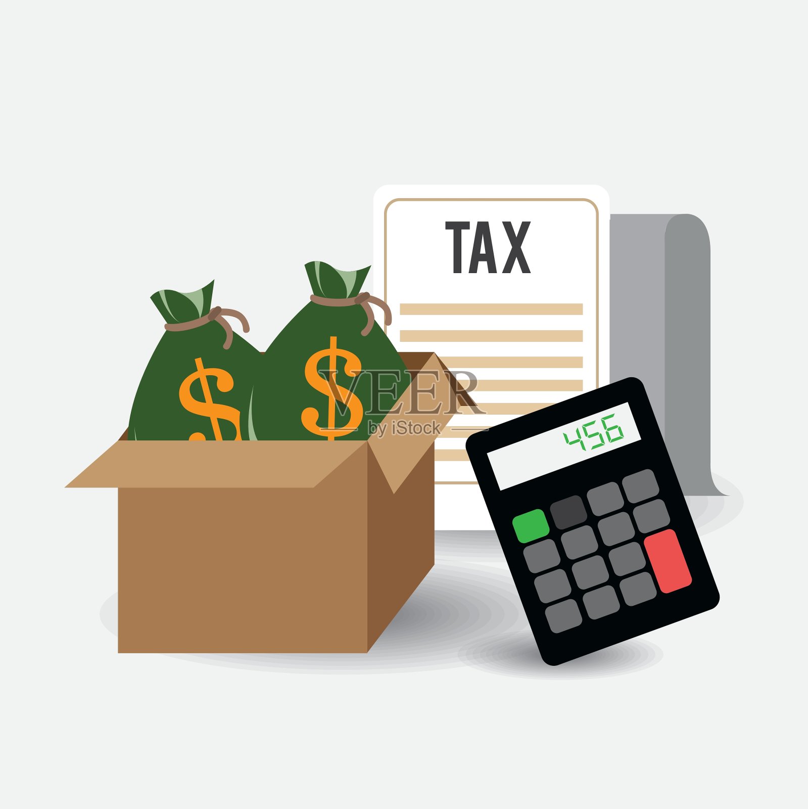 税收设计插画图片素材