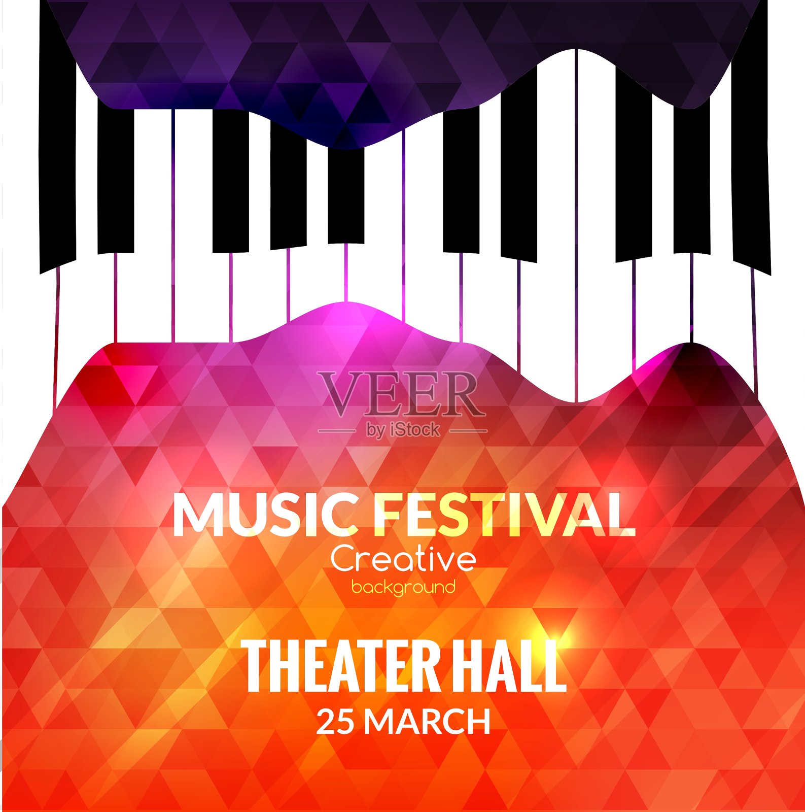 音乐节海报背景爵士乐钢琴音乐设计模板素材