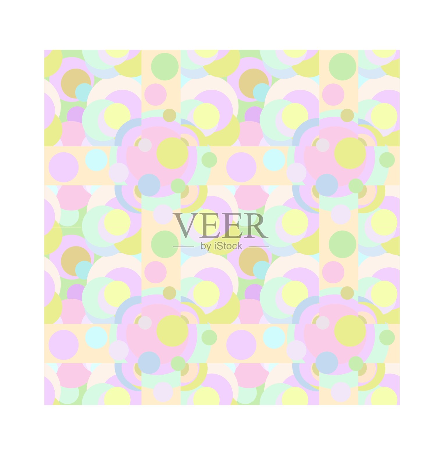 几何无缝图案与各种圆插画图片素材