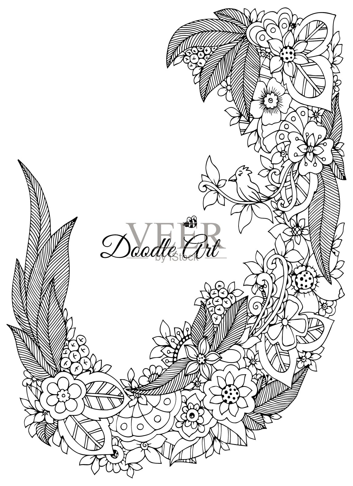 花架禅Tangle插画图片素材