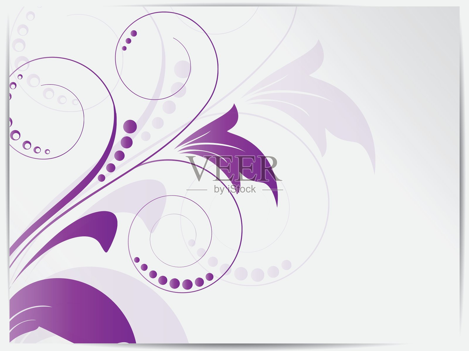 抽象花卉背景设计与漩涡设计模板素材