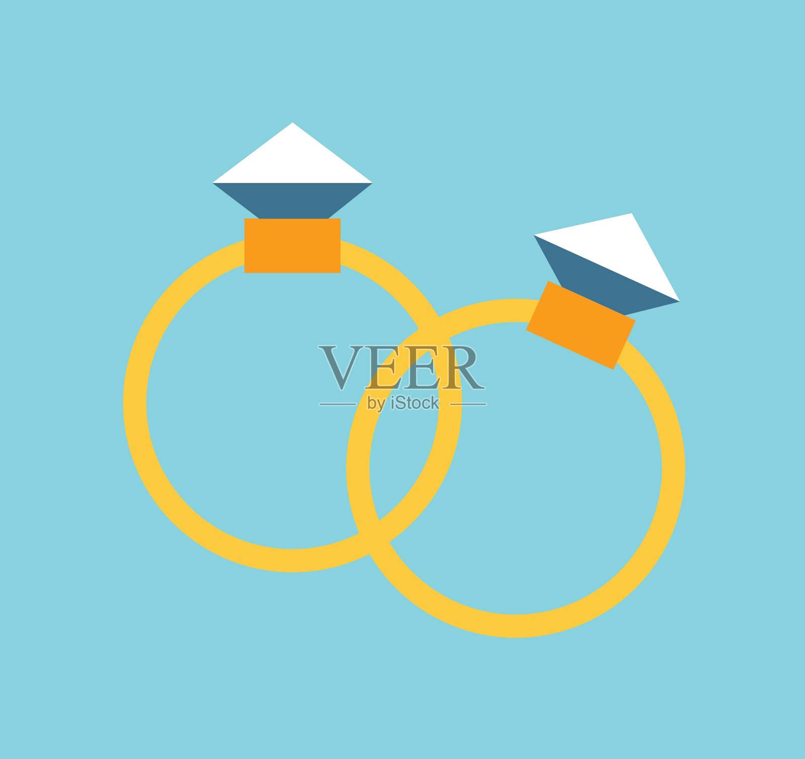 婚金戒指孤立的背景插画图片素材