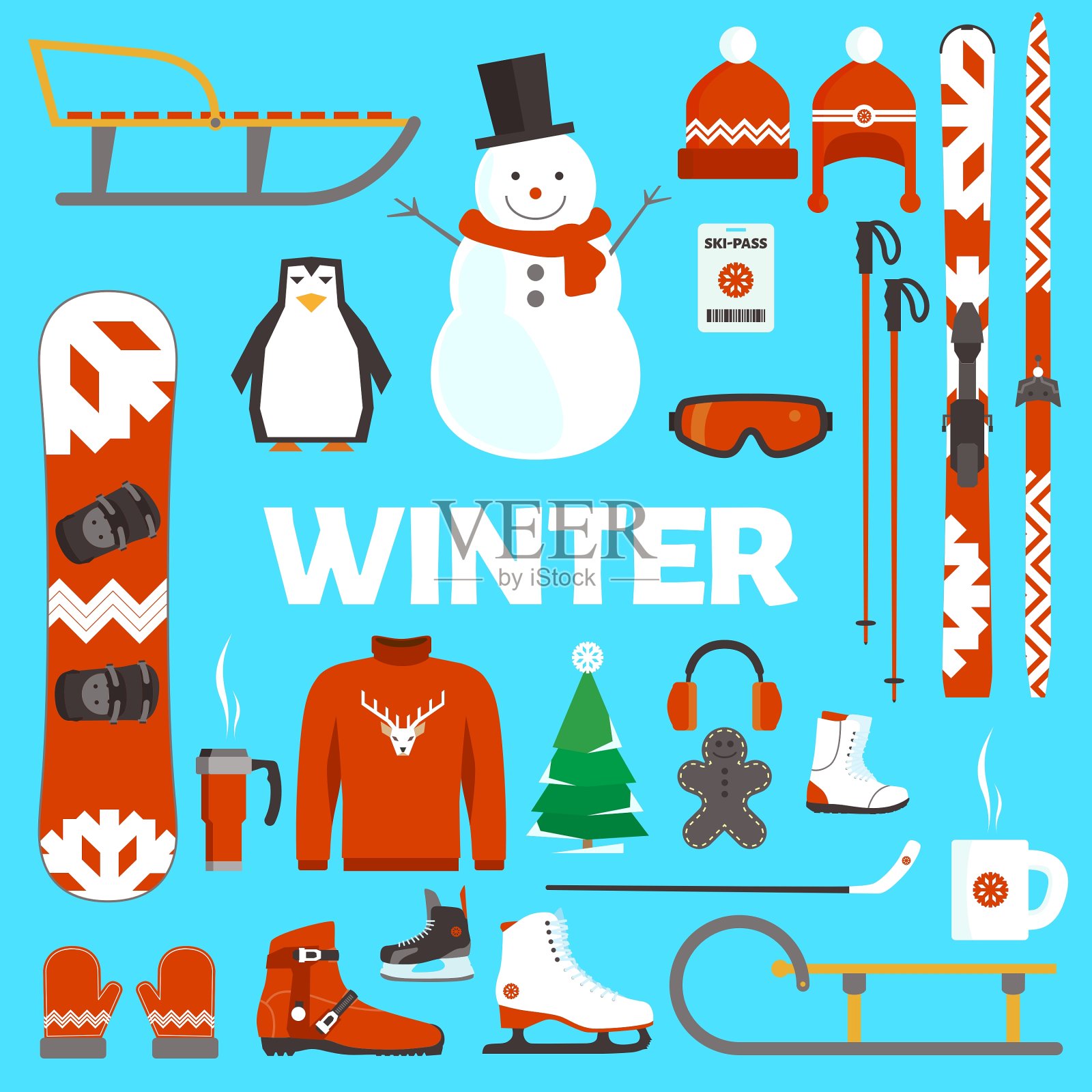 寒假对象插画图片素材