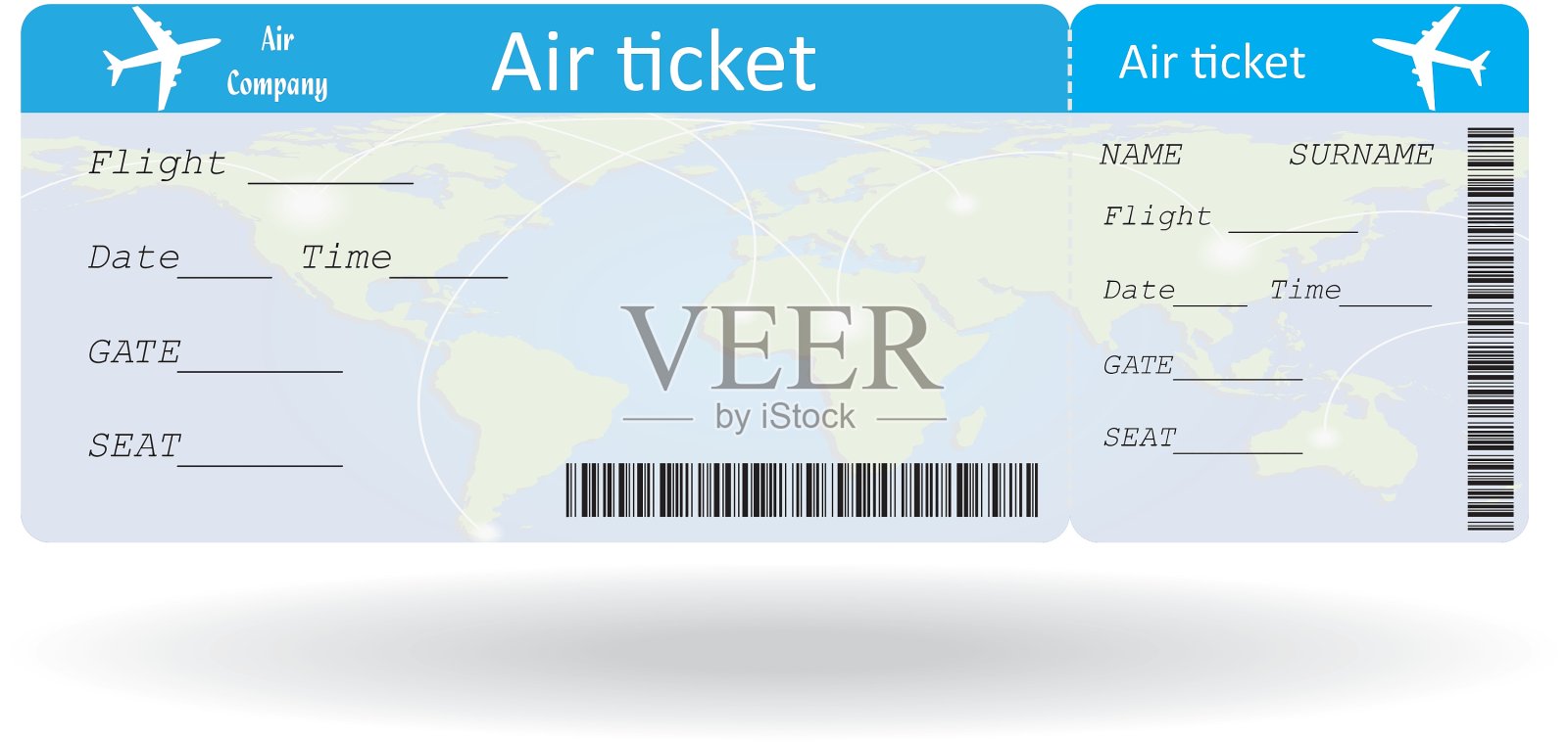 机票的变体设计模板素材