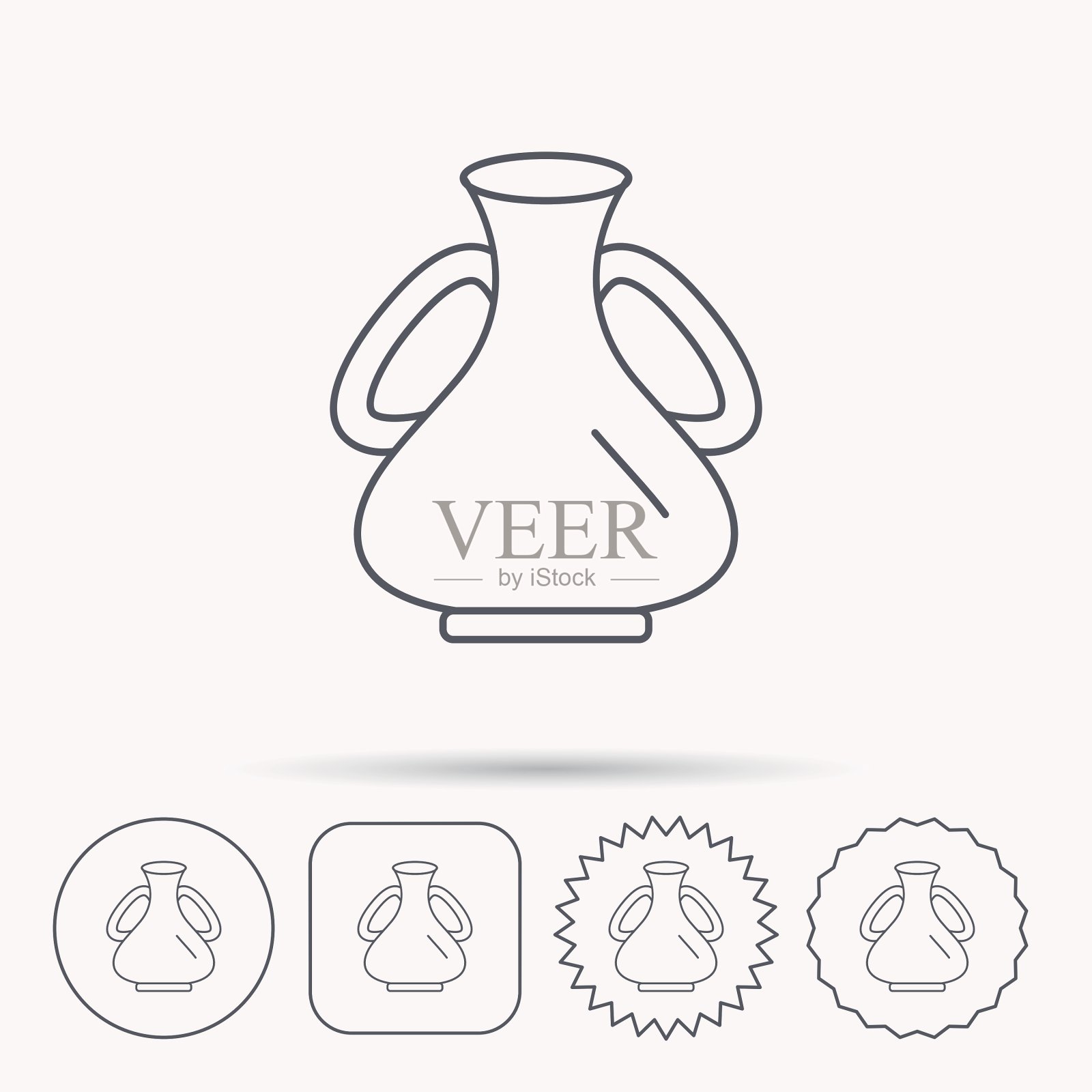 花瓶图标装饰复古双耳罐标志插画图片素材