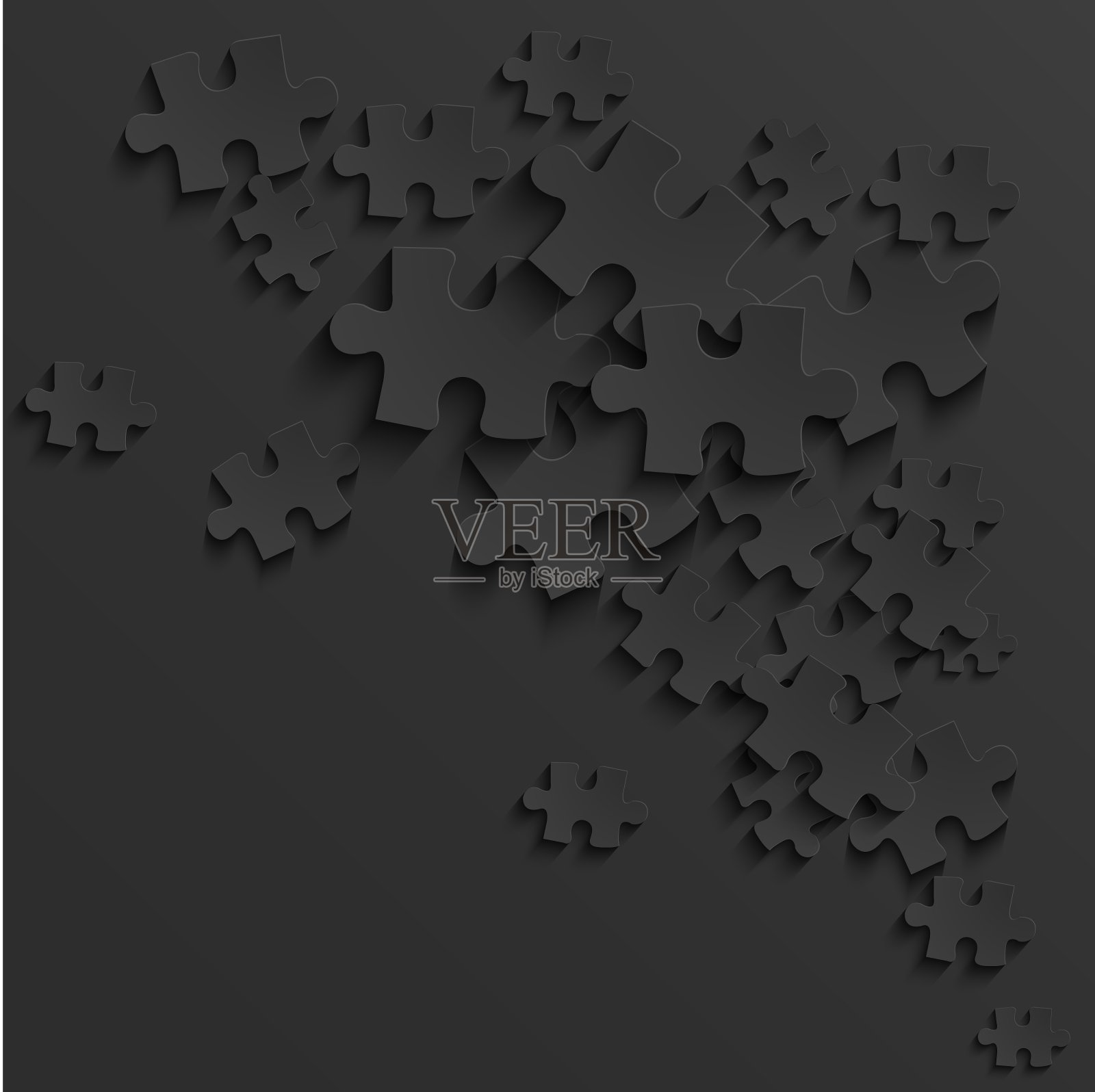 现代黑色拼图背景插画图片素材