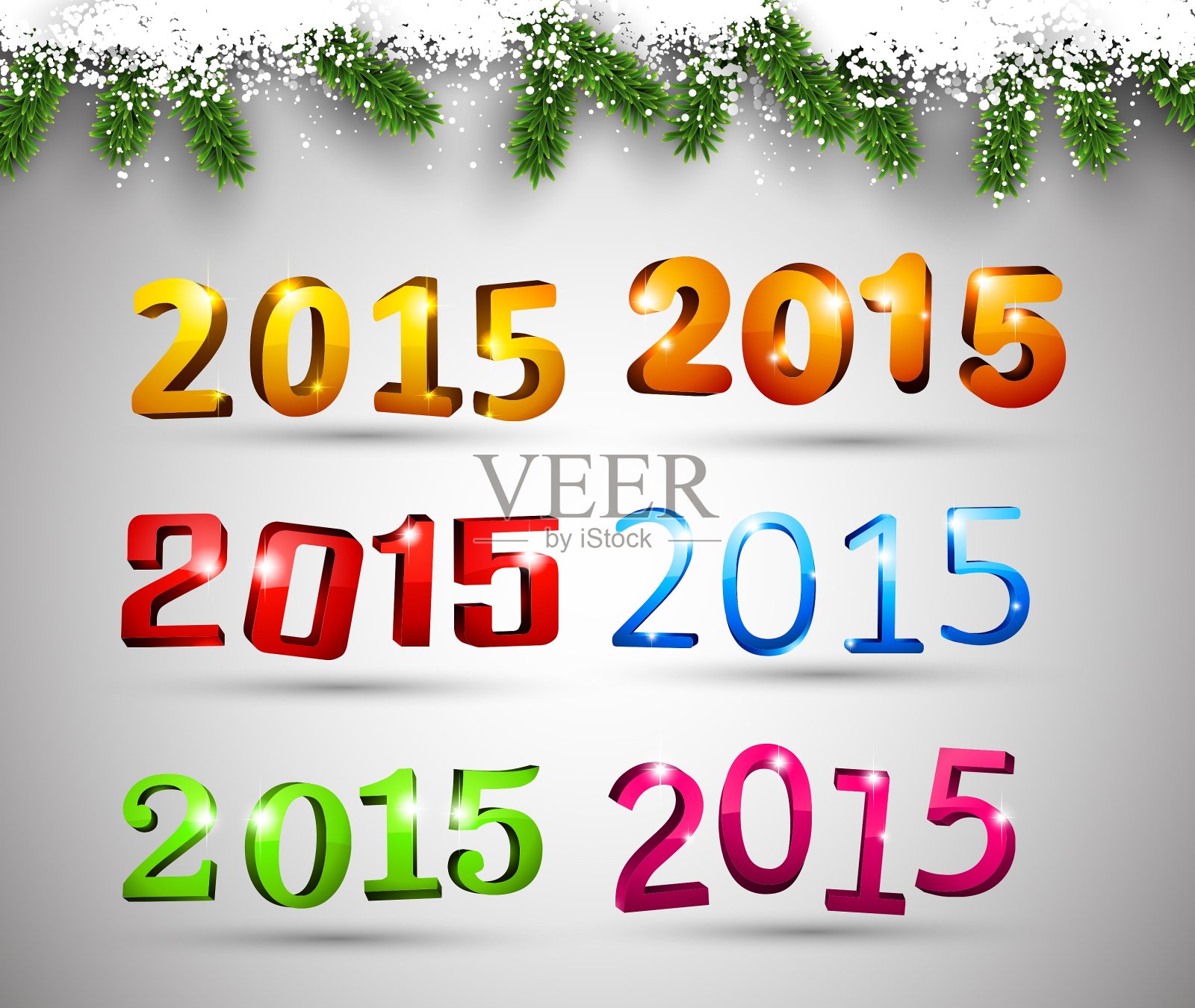 2015年新年快乐设计模板素材