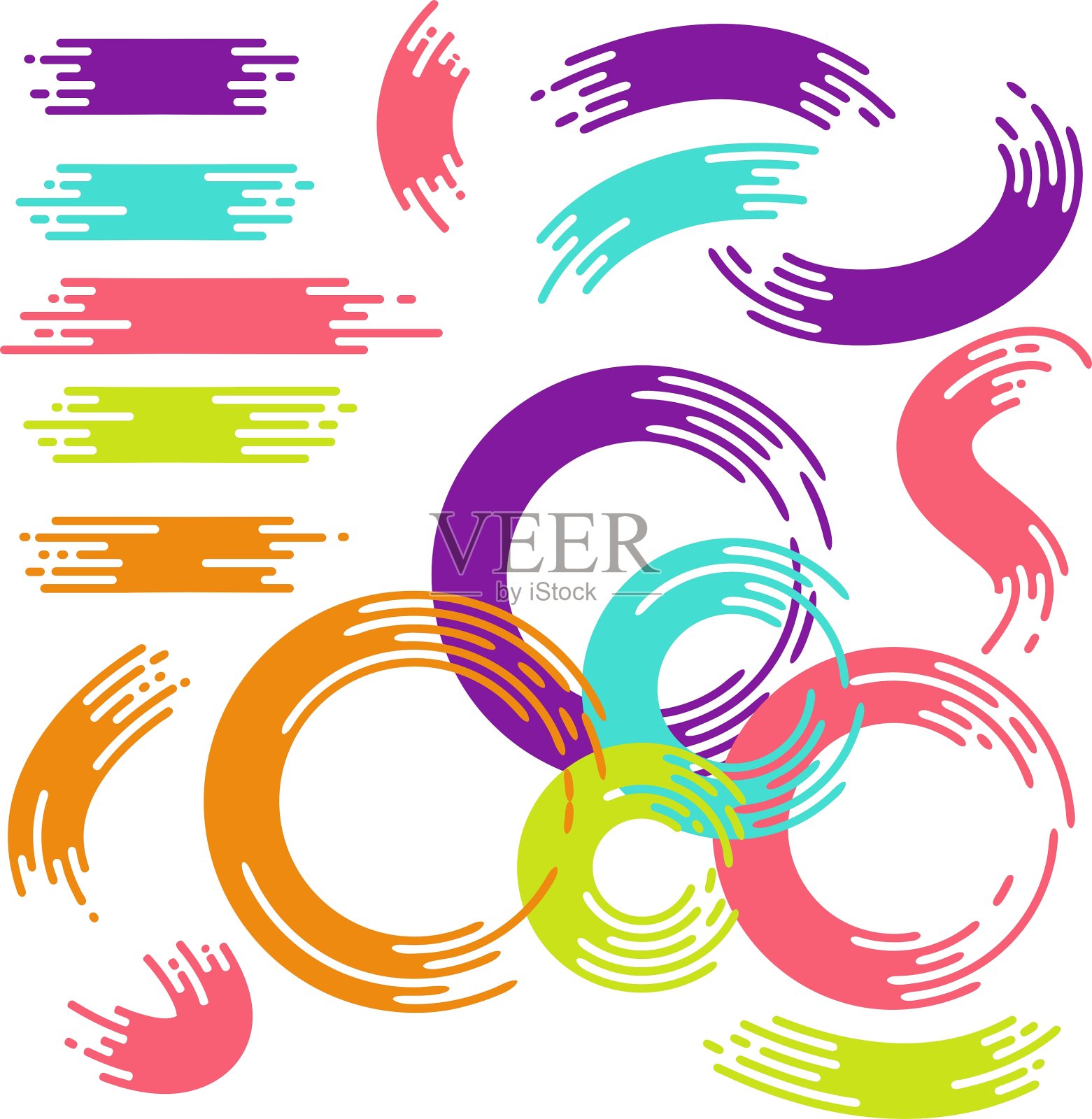 彩虹笔触收藏设计元素图片