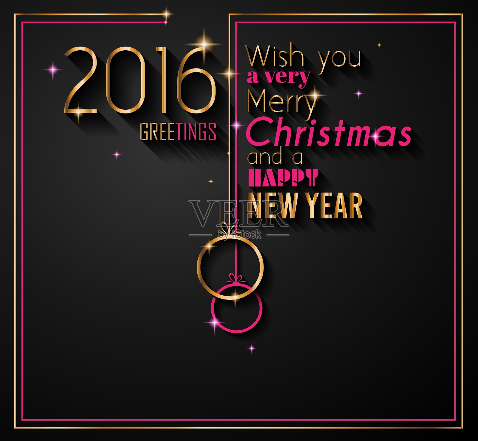 2016年圣诞和新年派对传单设计模板素材