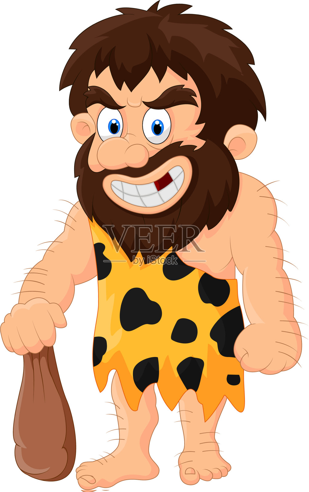 有趣的穴居人漫画设计元素图片