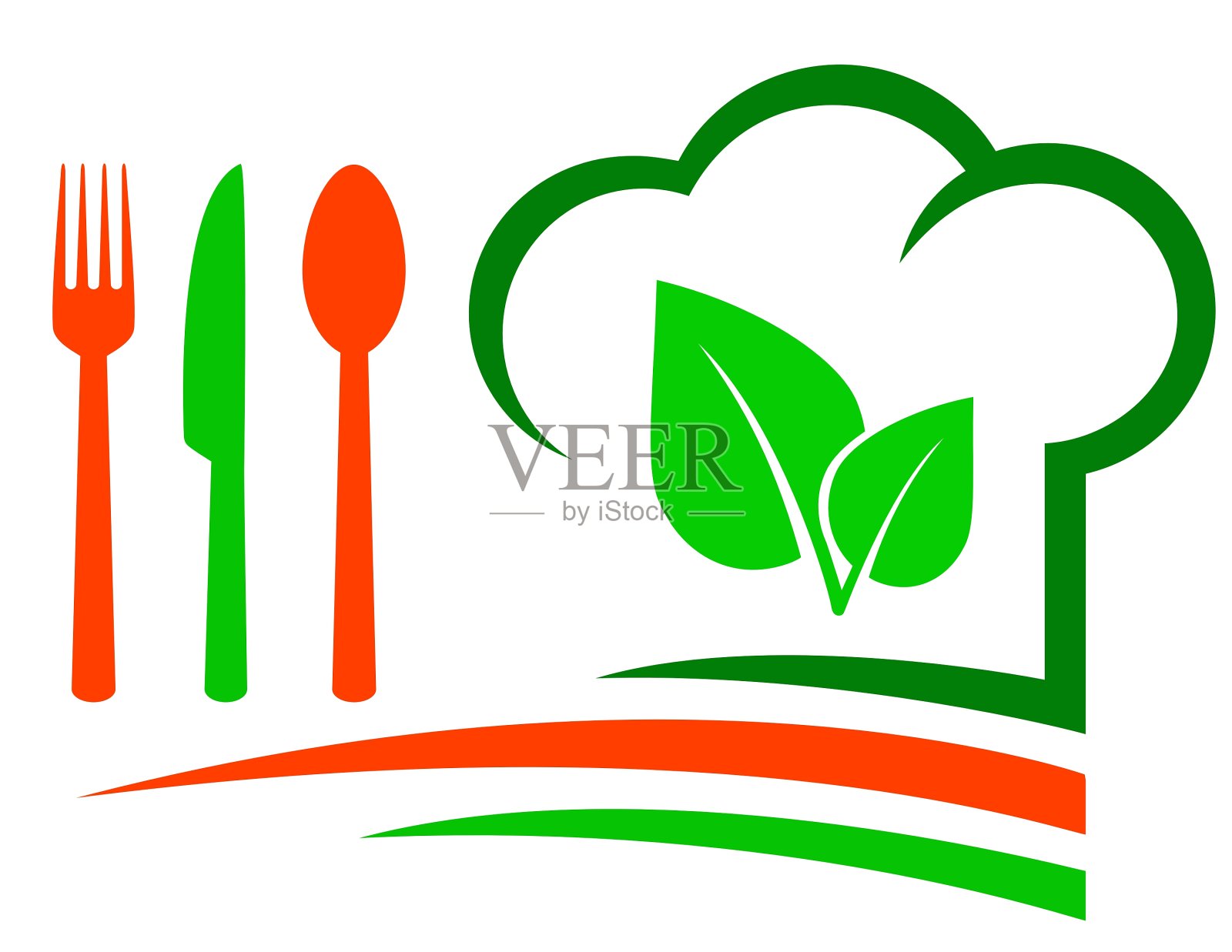 素食餐厅标志设计元素图片