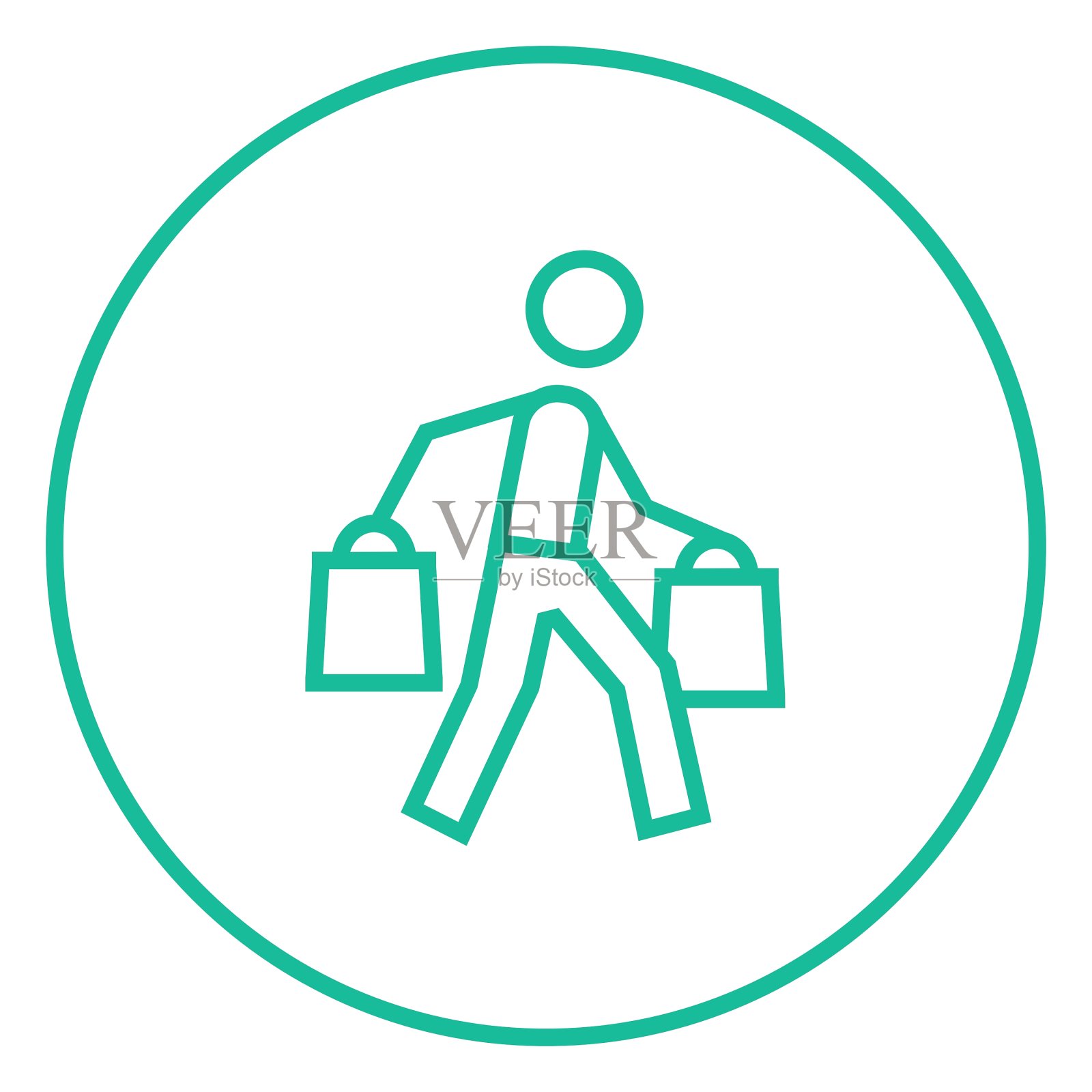 男人拿着购物袋行图标设计元素图片