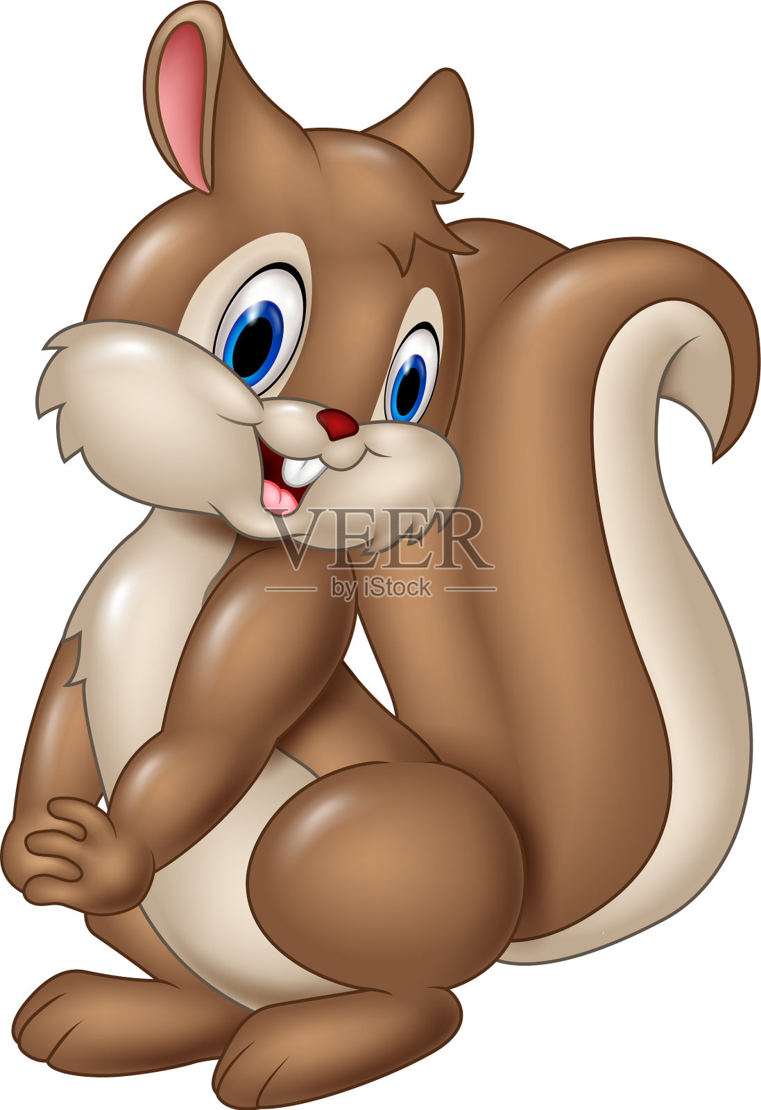 卡通搞笑松鼠孤立设计元素图片