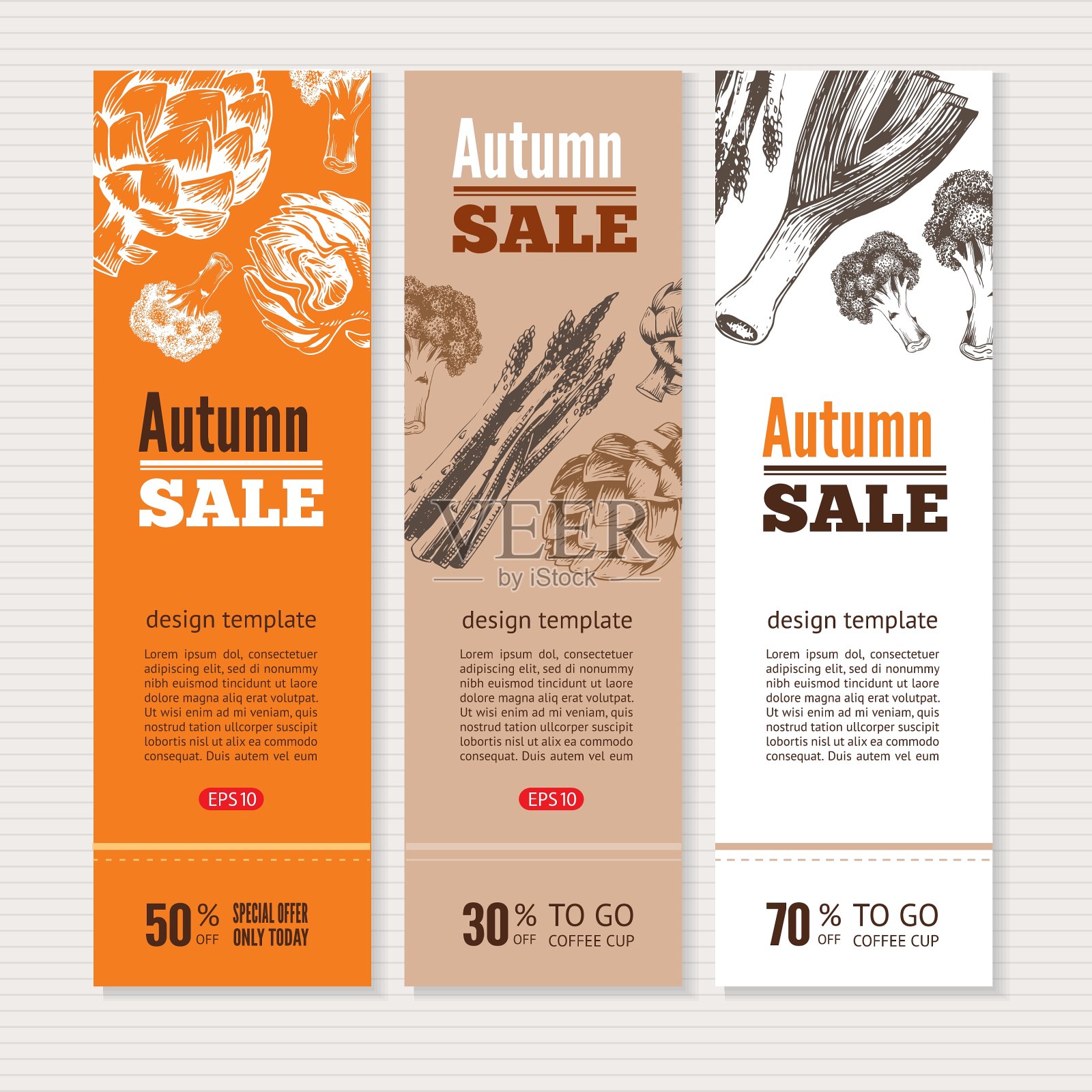 在横幅上手绘蔬菜设计模板素材