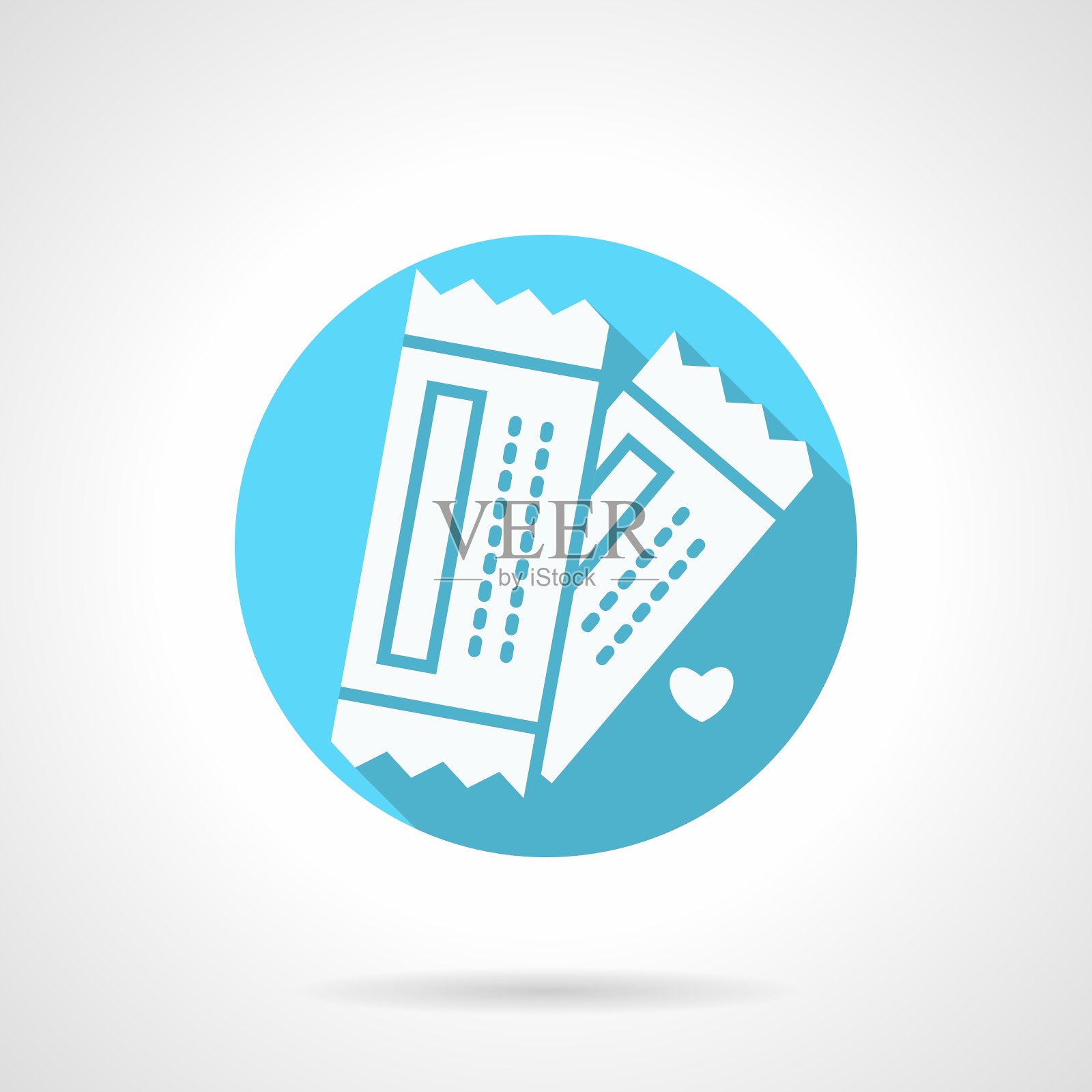 圆形蓝色票夫妇扁平图标设计模板素材