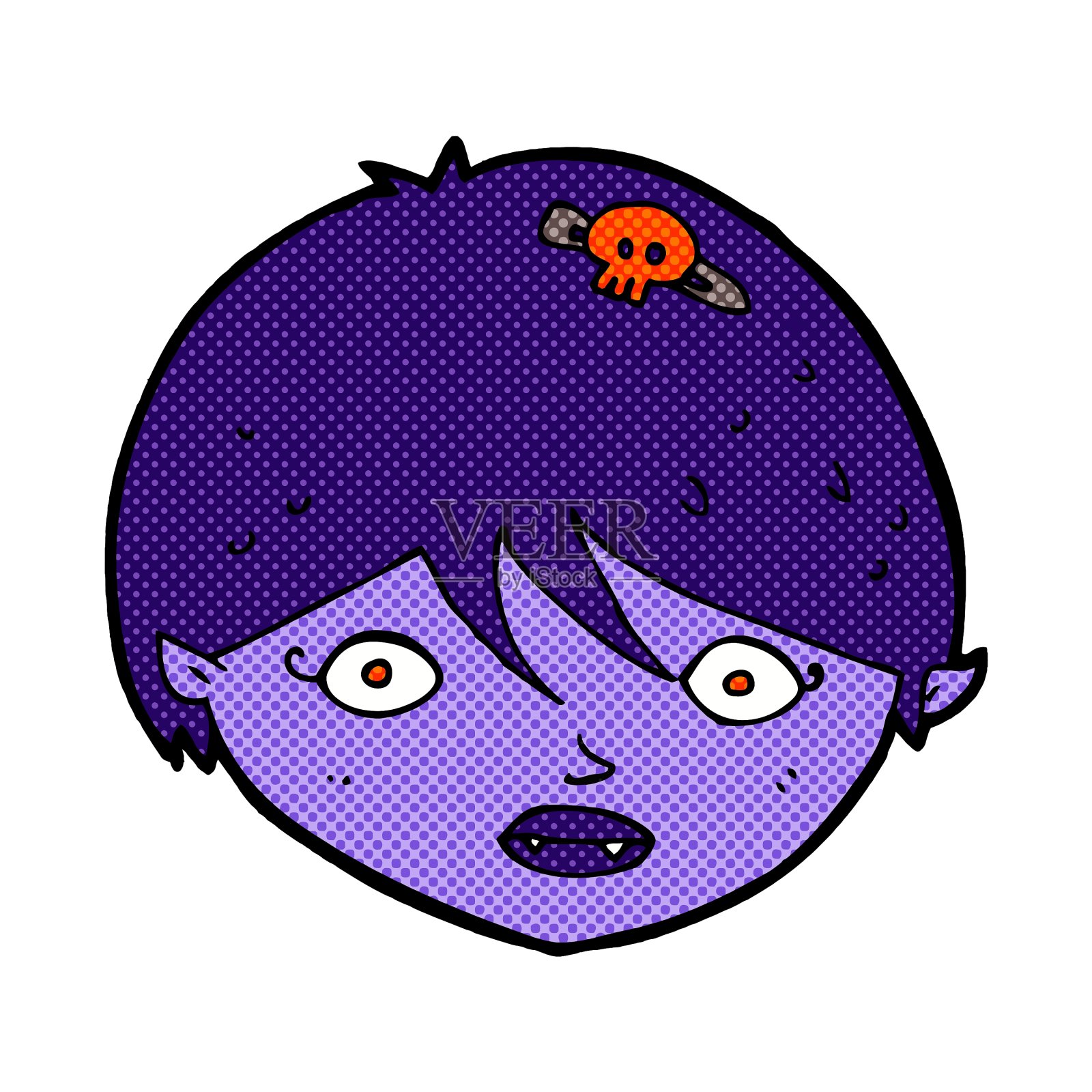 卡通吸血鬼脸设计元素图片