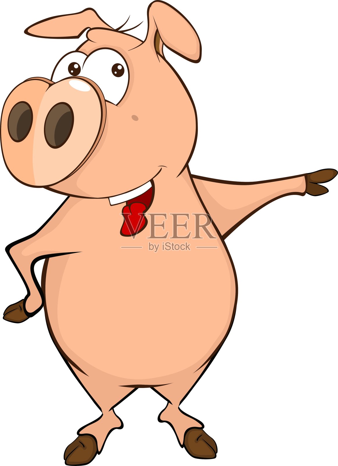 可爱的猪农场动物卡通设计元素图片