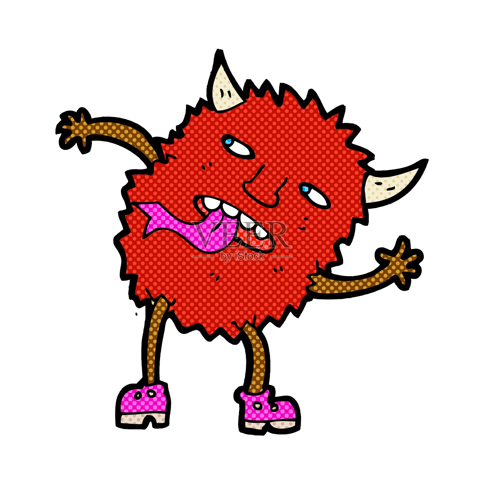 有趣的漫画卡通怪兽设计元素图片