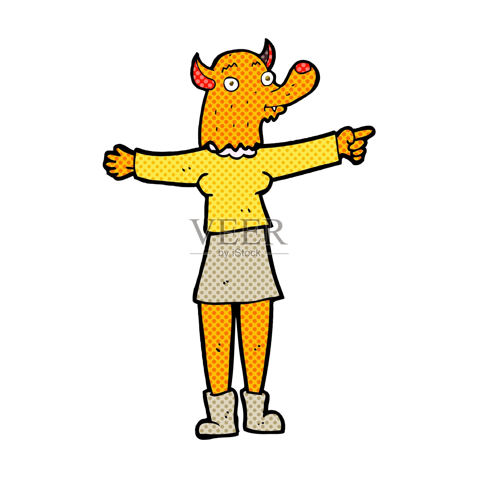 漫画指向狐狸精设计元素图片