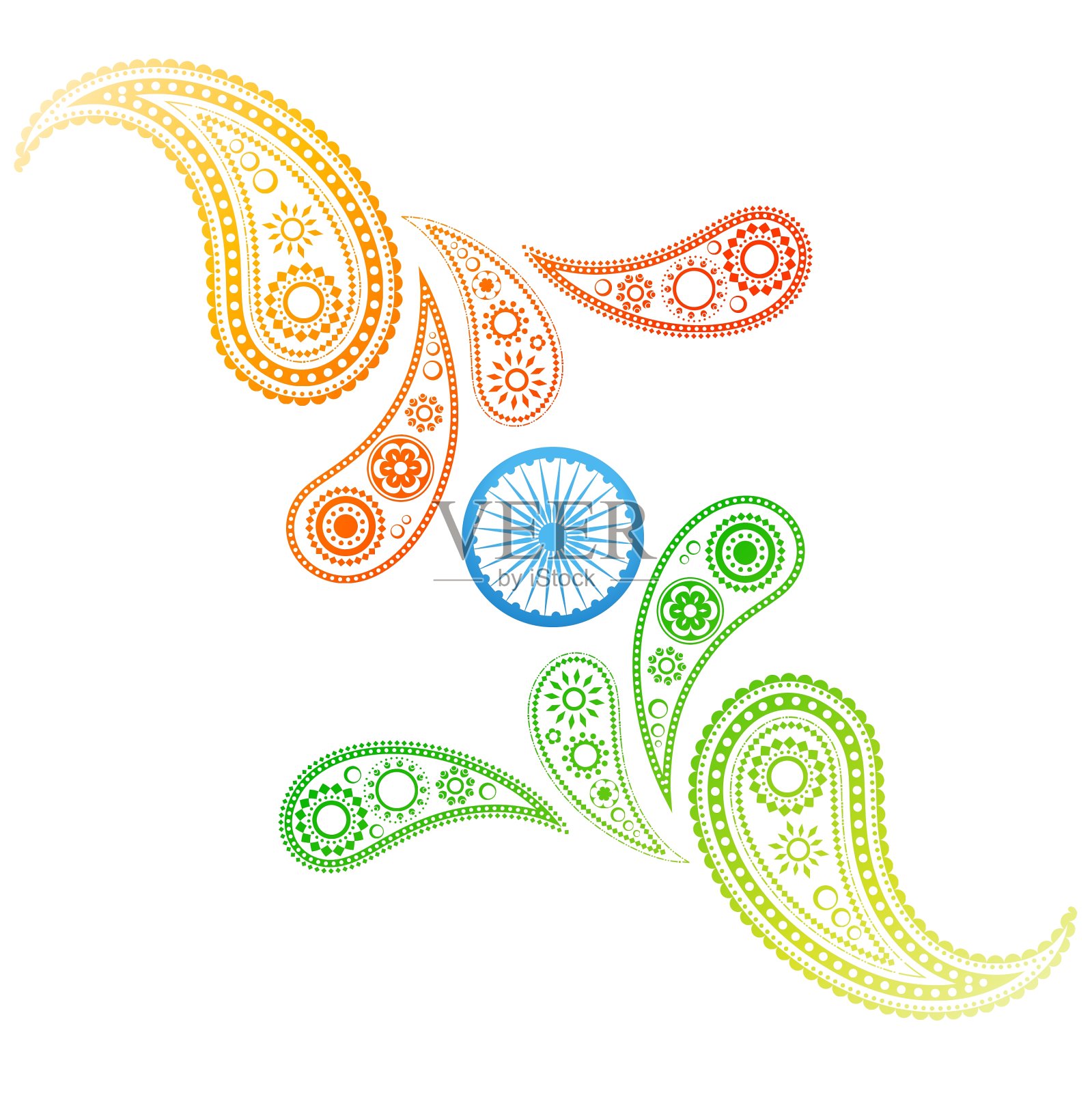 创意风格的印度国旗设计元素图片