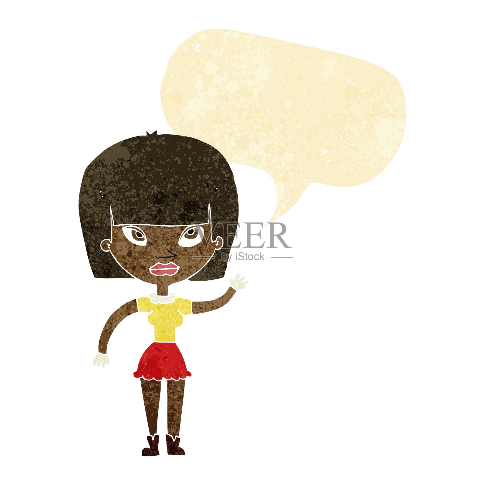 卡通女人挥着泡泡说话设计元素图片