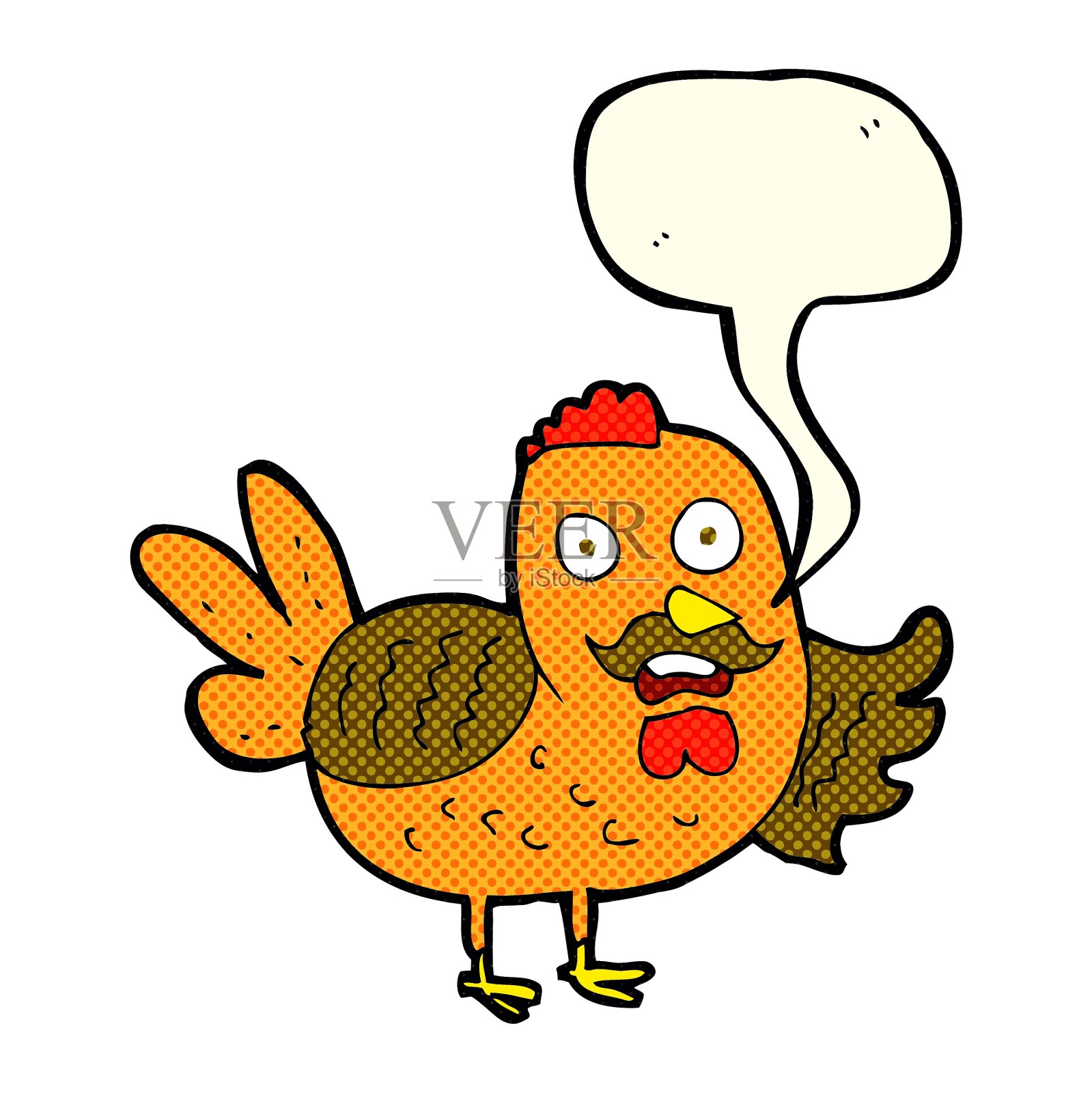 卡通老公鸡说话冒泡设计元素图片