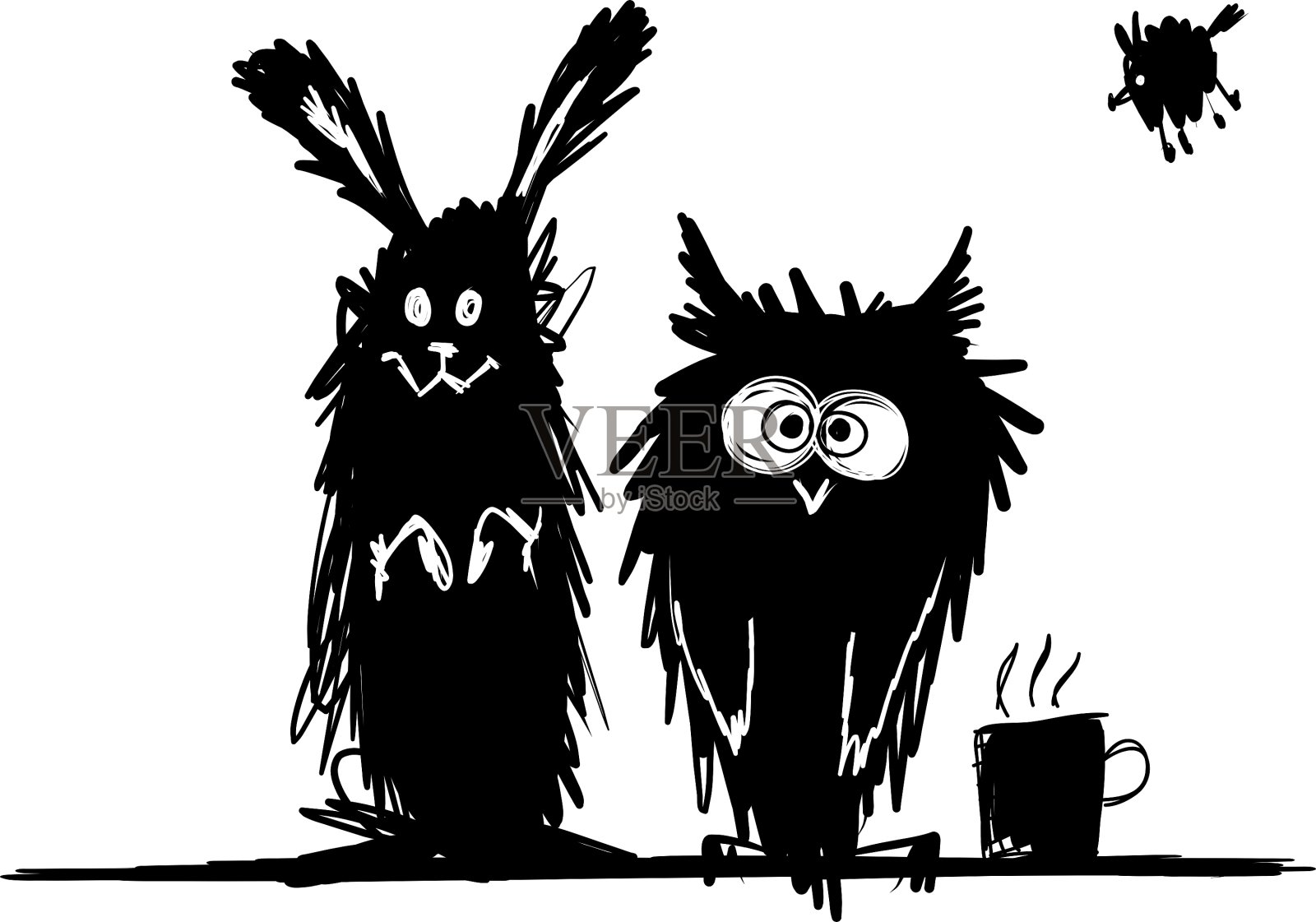 有趣的动物素描为您的设计设计元素图片