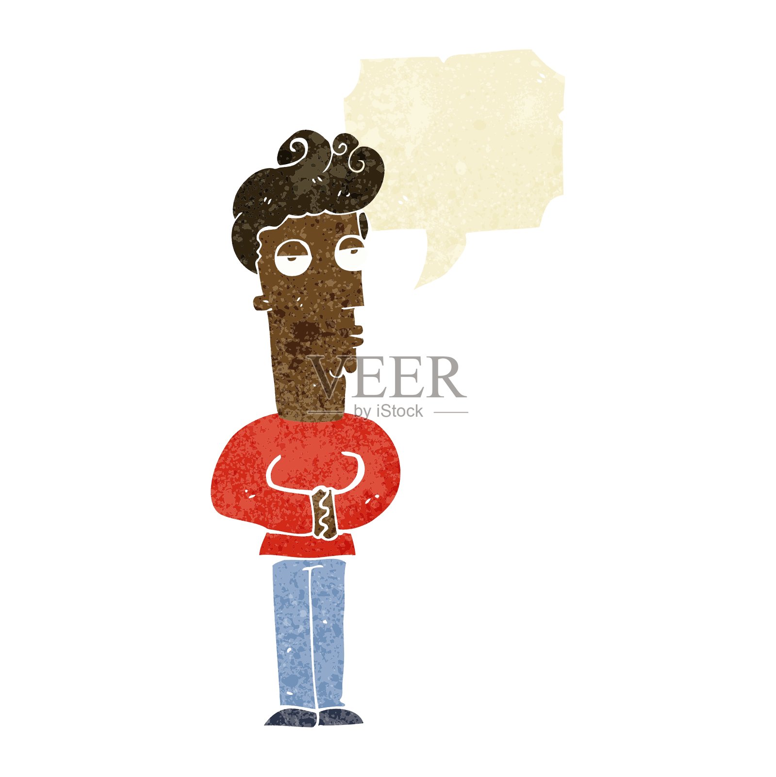 卡通傲慢的男人用言语泡设计元素图片