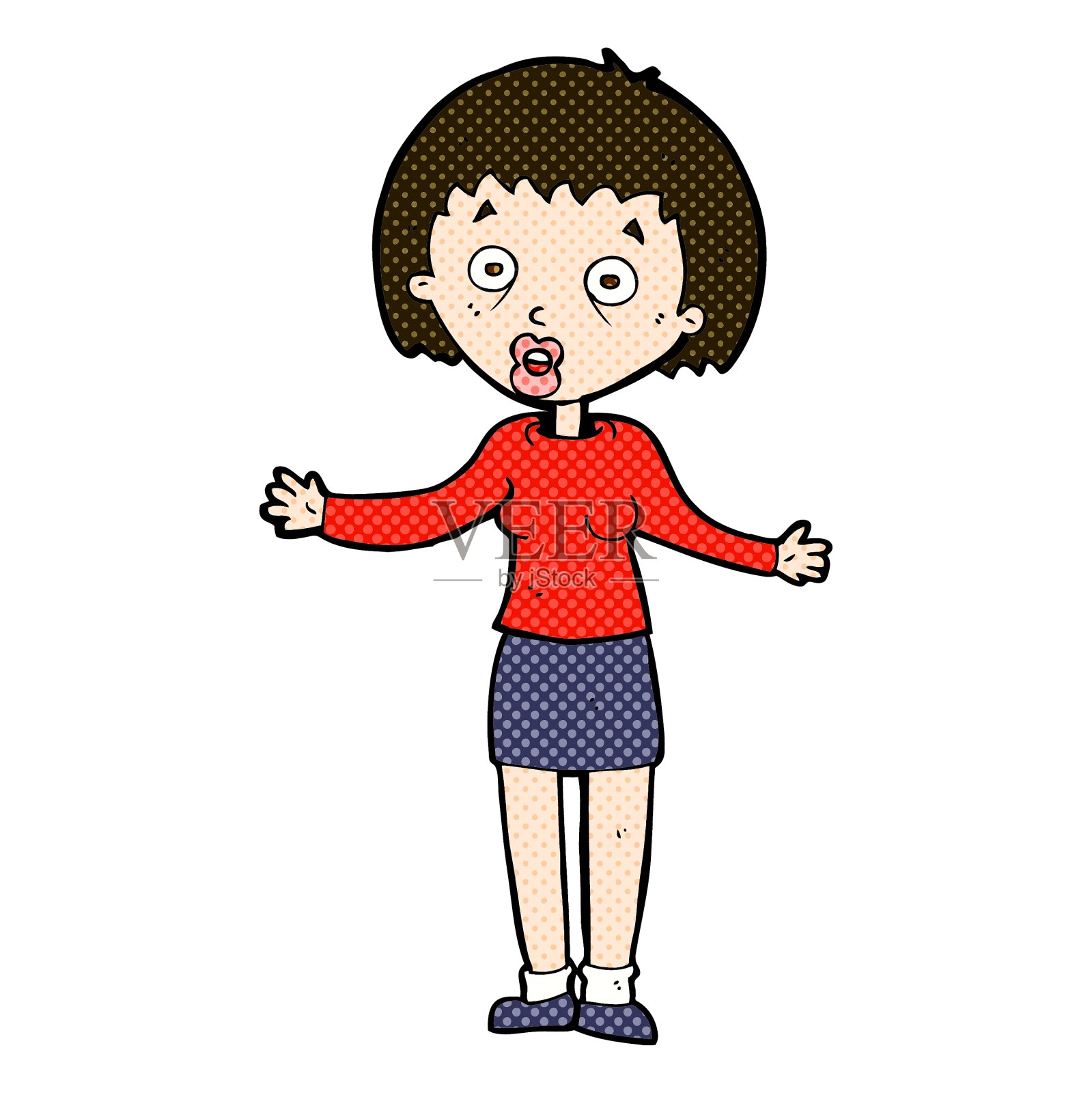 漫画中的女人在找借口设计元素图片