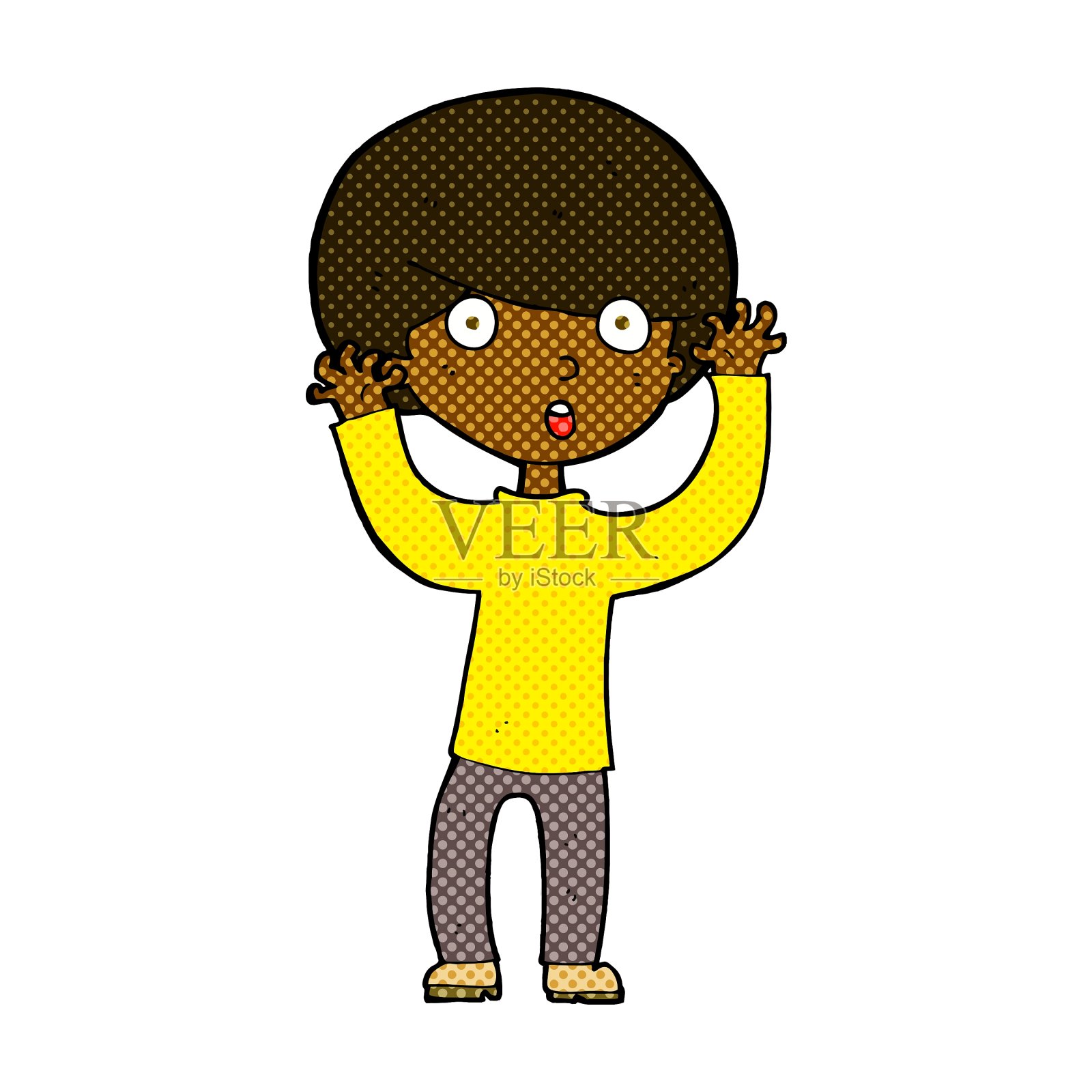 漫画惊奇的男孩设计元素图片