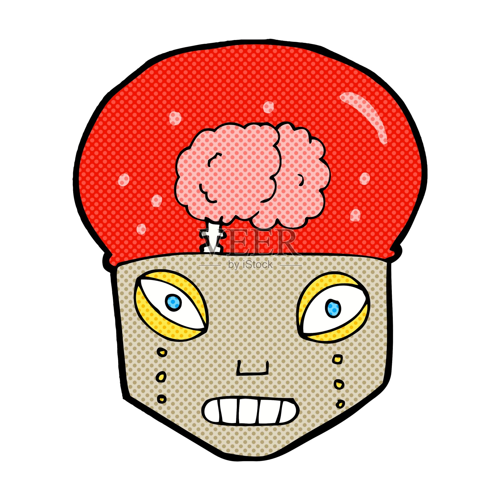 滑稽的卡通机器人头设计元素图片