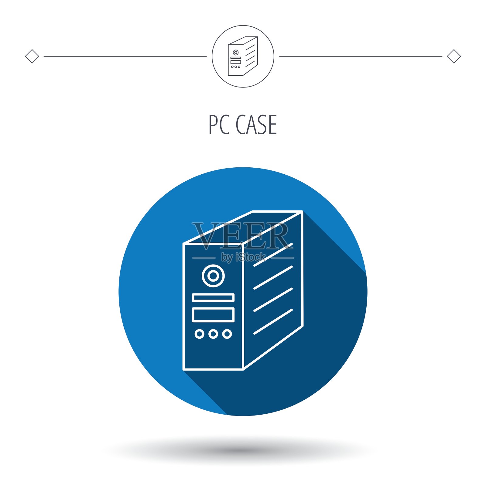 计算机服务器图标pc机箱或塔标志