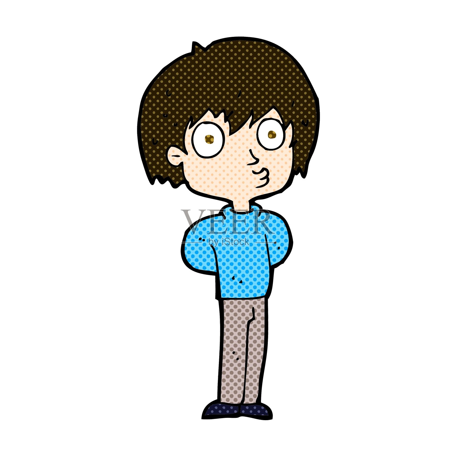 漫画印象深刻的男孩设计元素图片