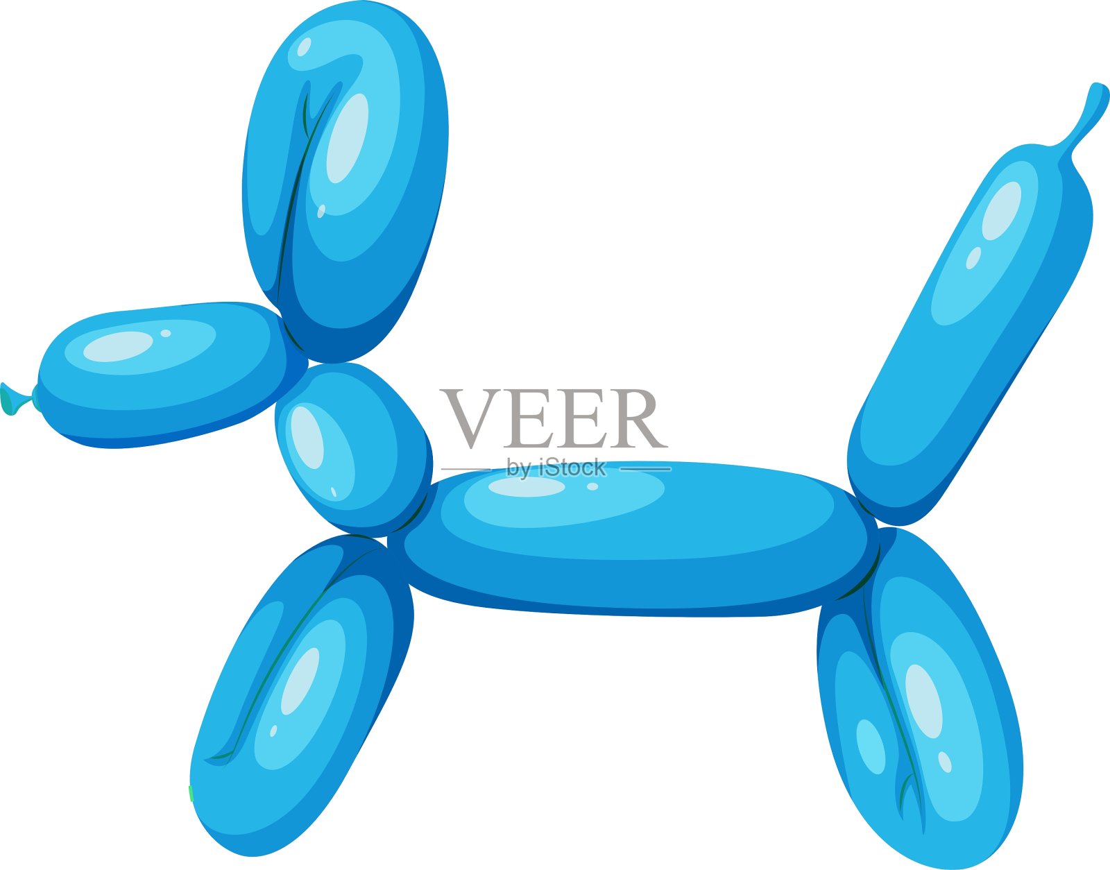 狗形状的蓝色气球设计元素图片