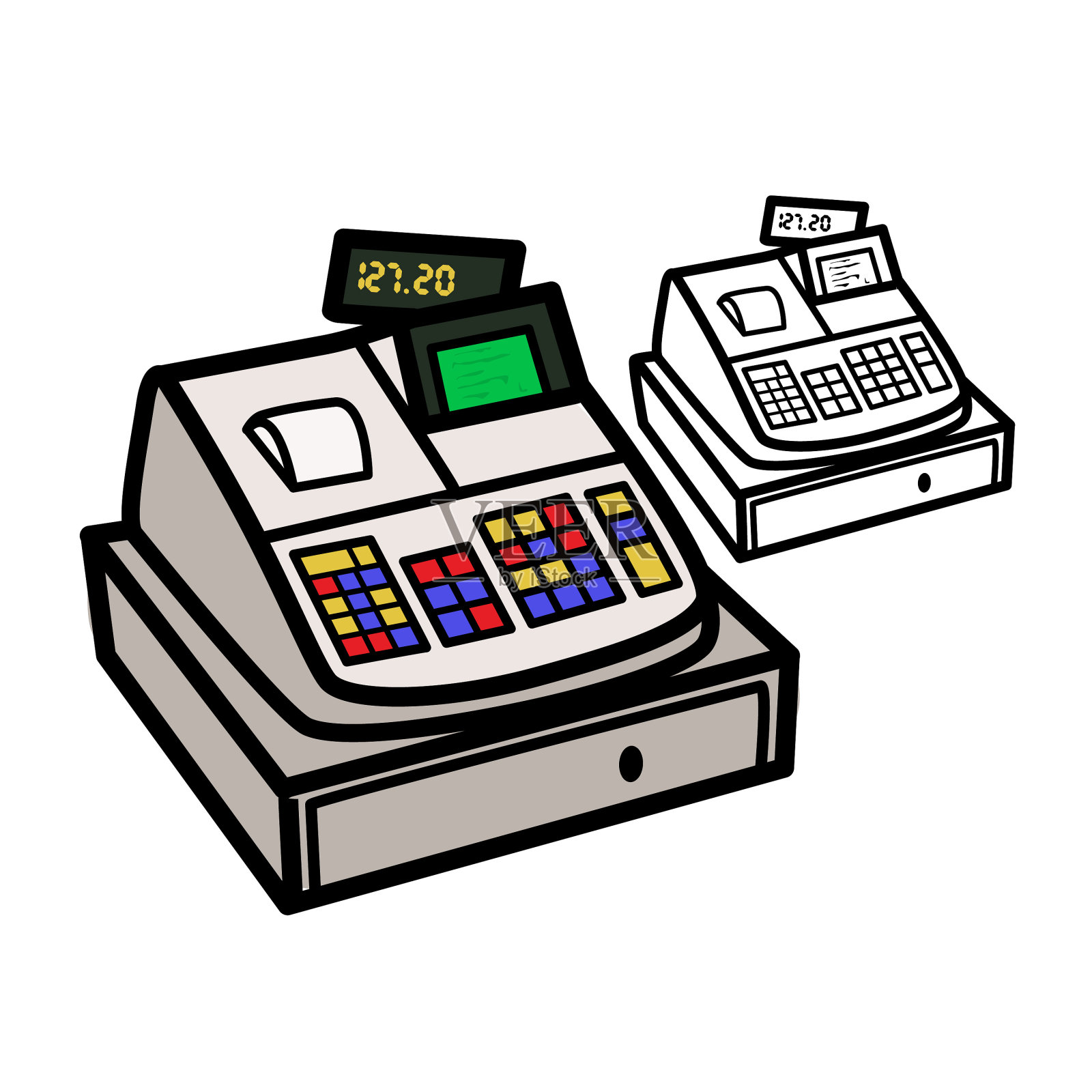 现金出纳机设计元素图片