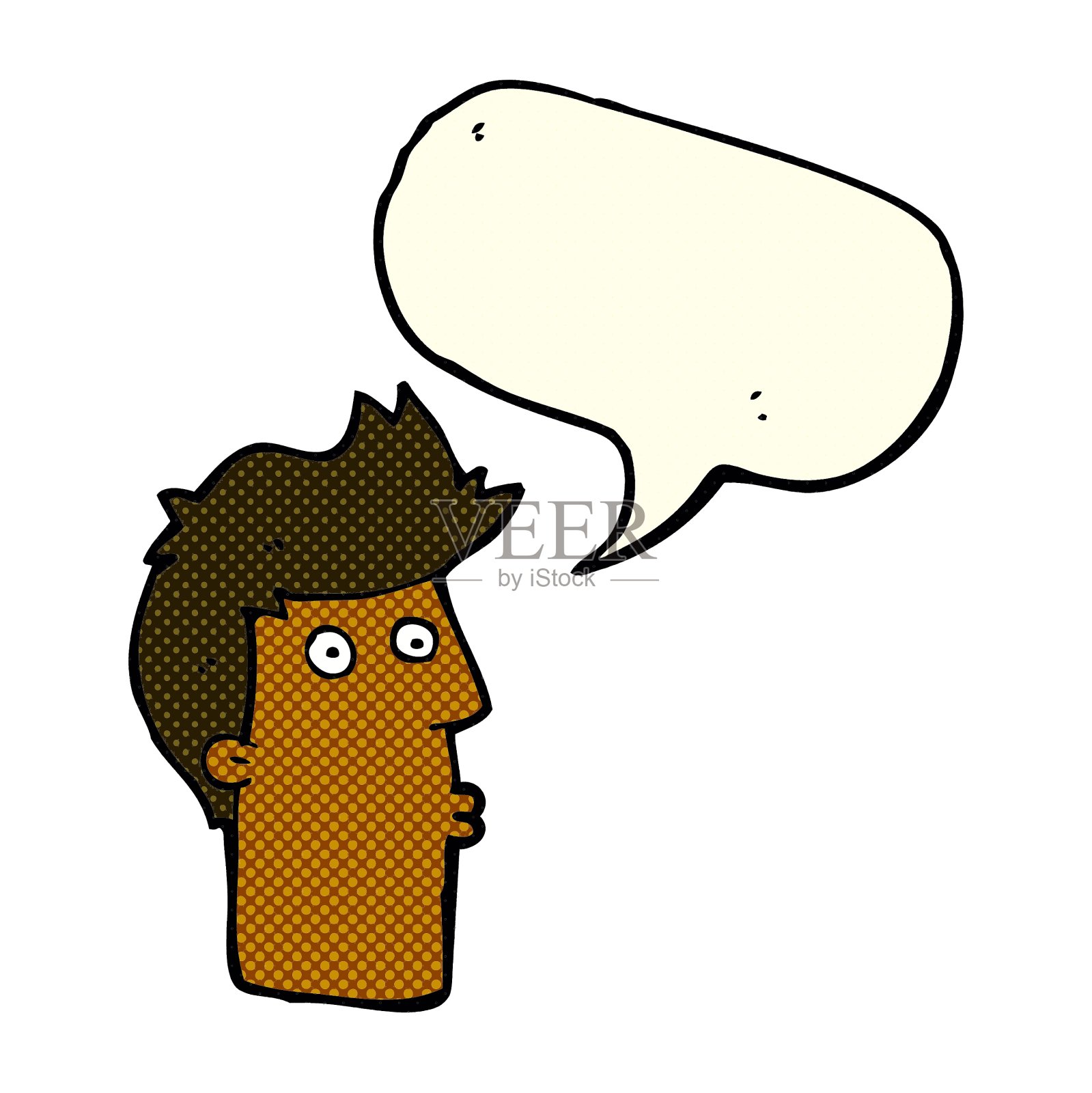 卡通惊讶的人用言语泡泡设计元素图片