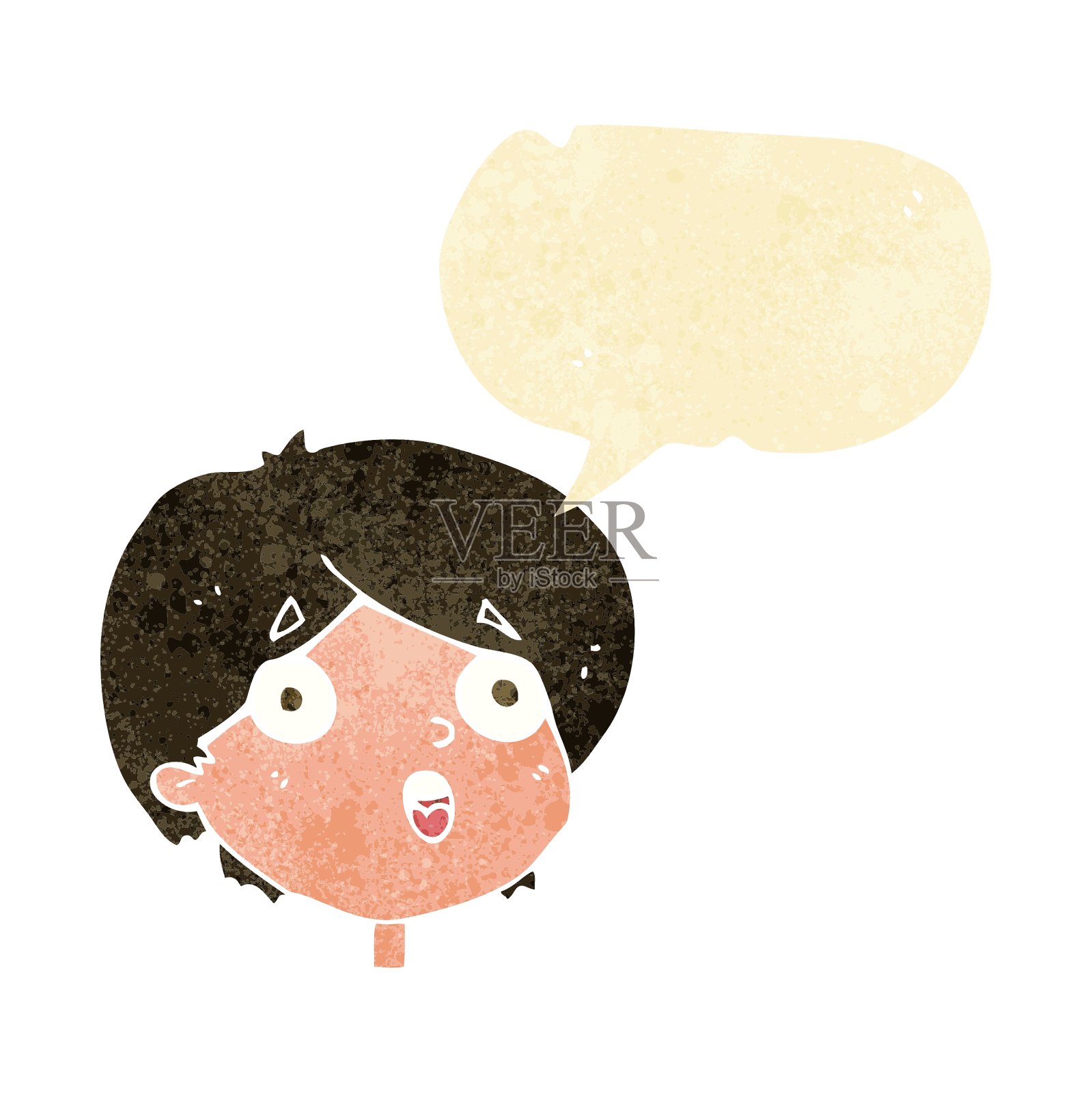 卡通惊奇的表情用言语泡着设计元素图片