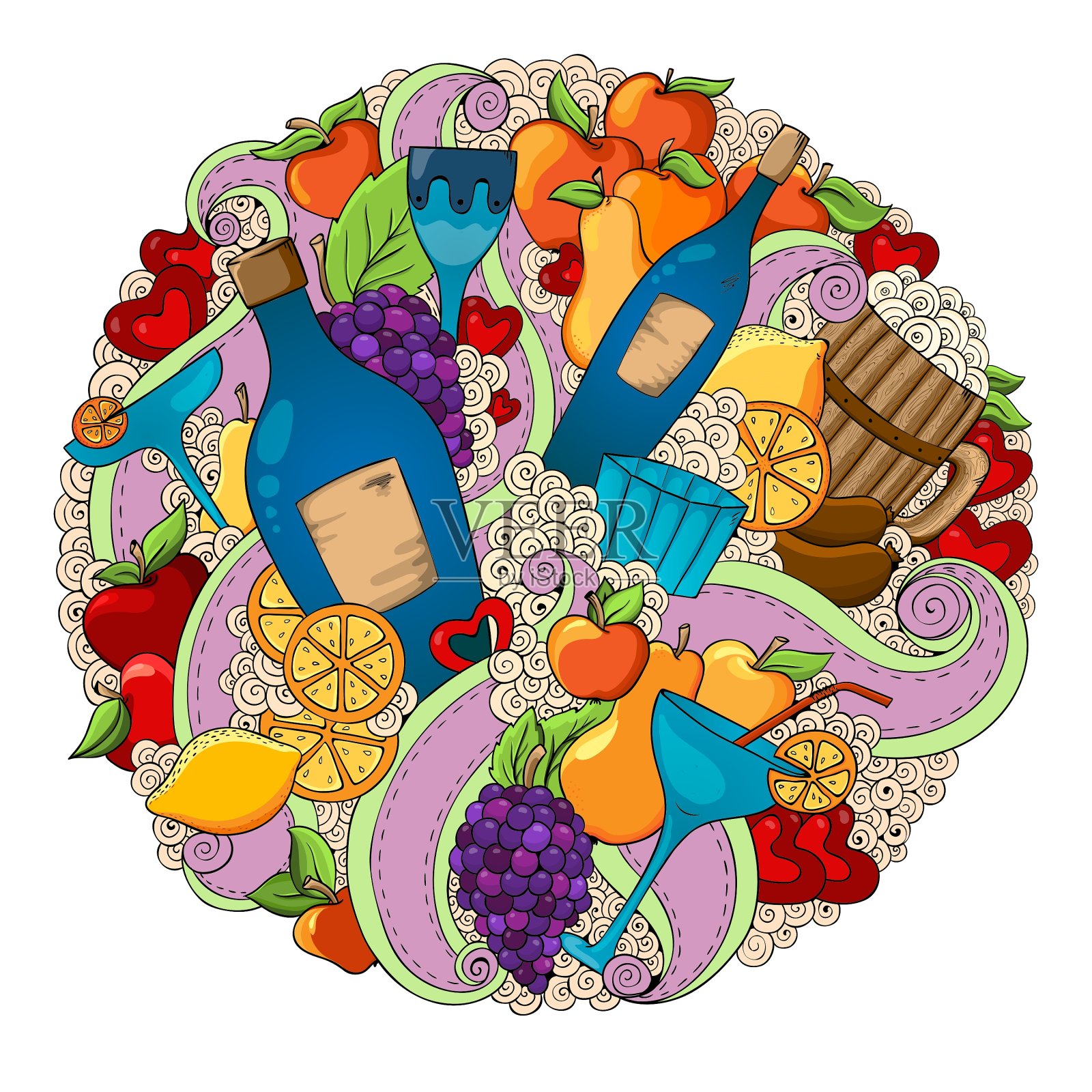 酒与鸡尾酒背景假日图案搭配设计元素图片