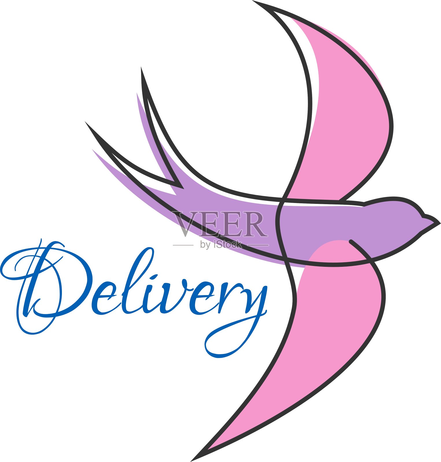 飞燕剪影标志或会徽设计元素图片