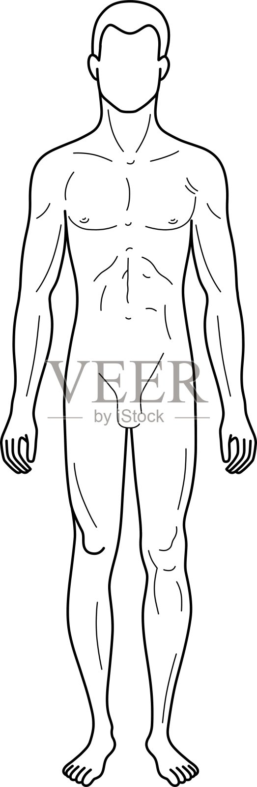 时尚男子概述线性模板设计元素图片