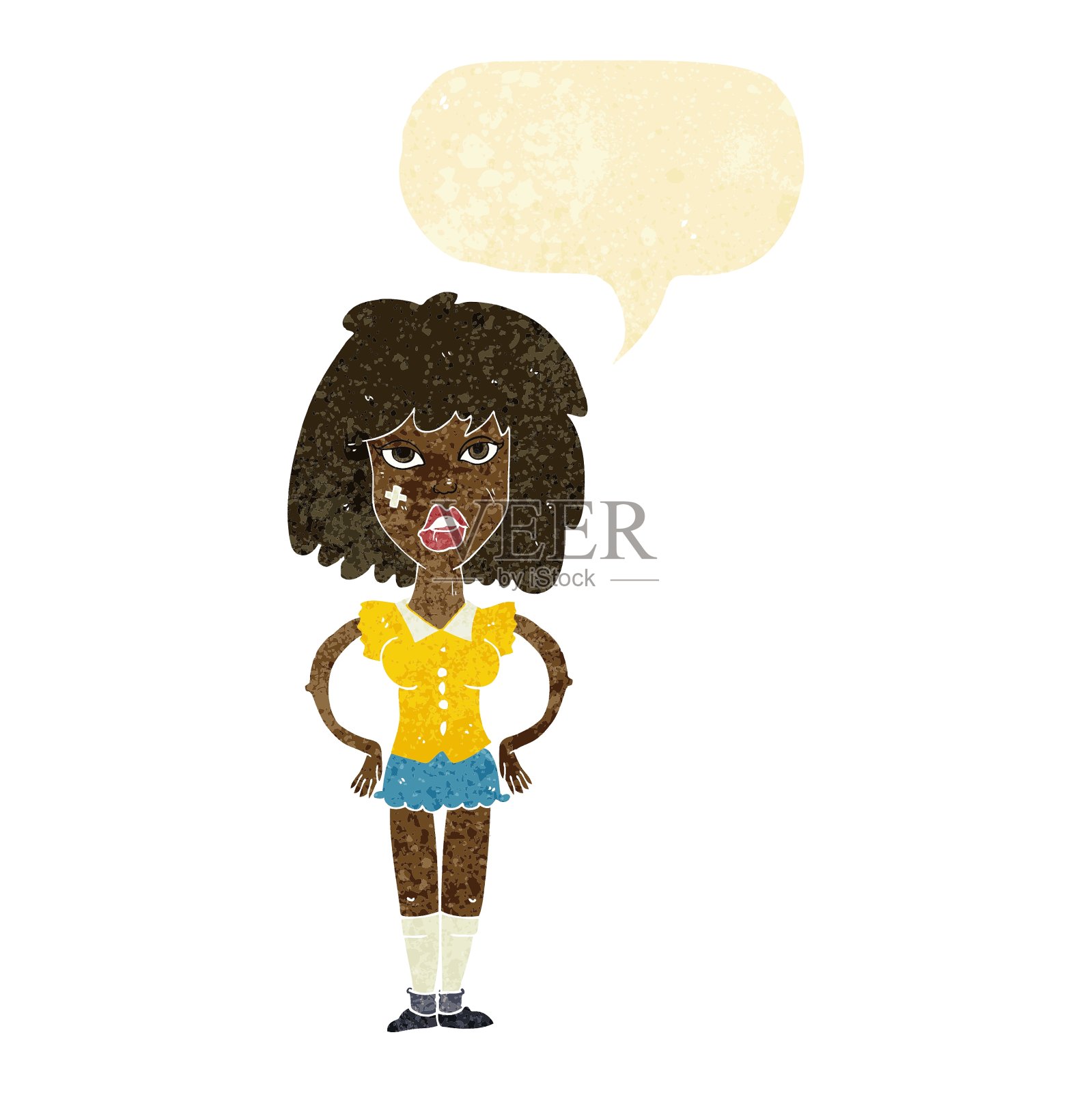 卡通女人一直在与言论泡泡斗争设计元素图片