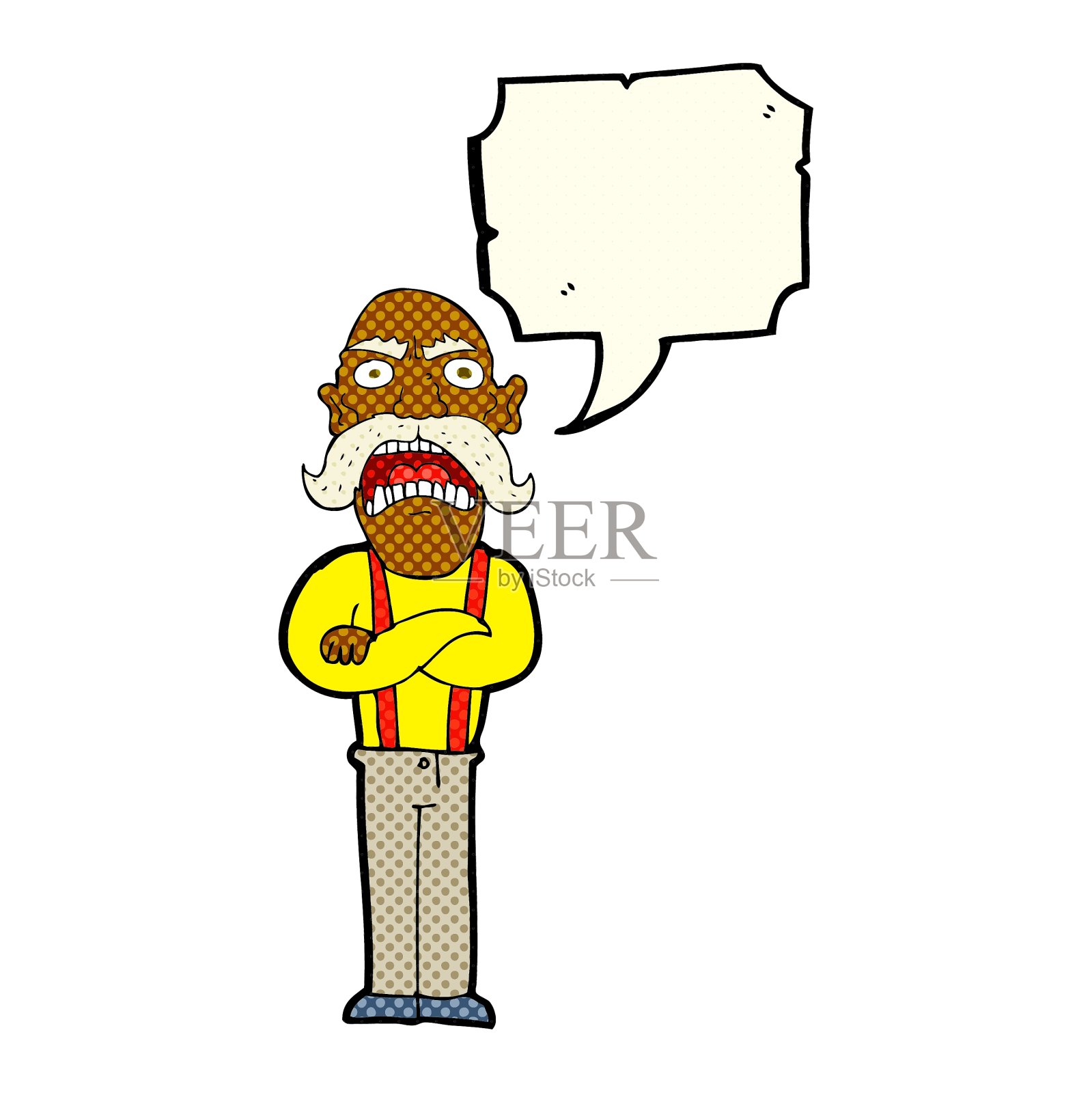 卡通震惊了老汉的言语泡泡设计元素图片