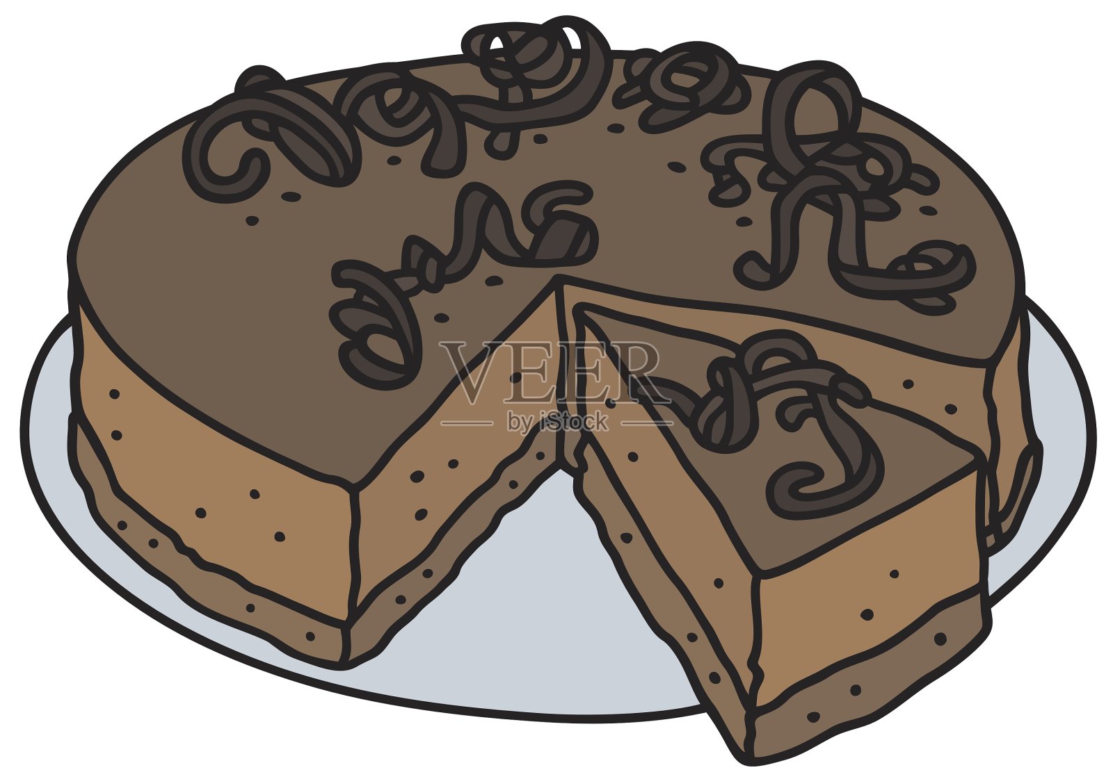巧克力蛋糕设计元素图片