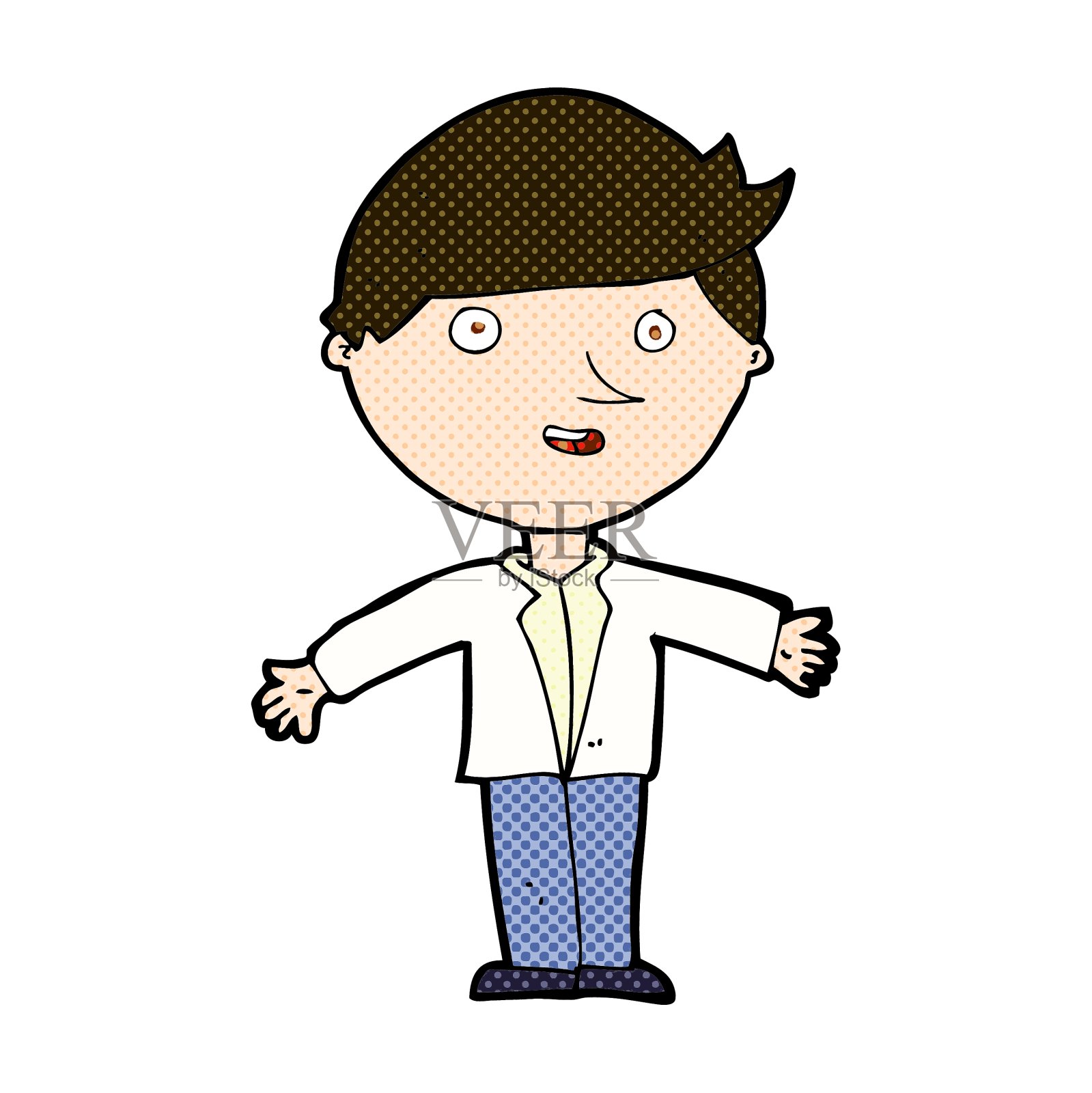 穿着休闲夹克的卡通男人设计元素图片