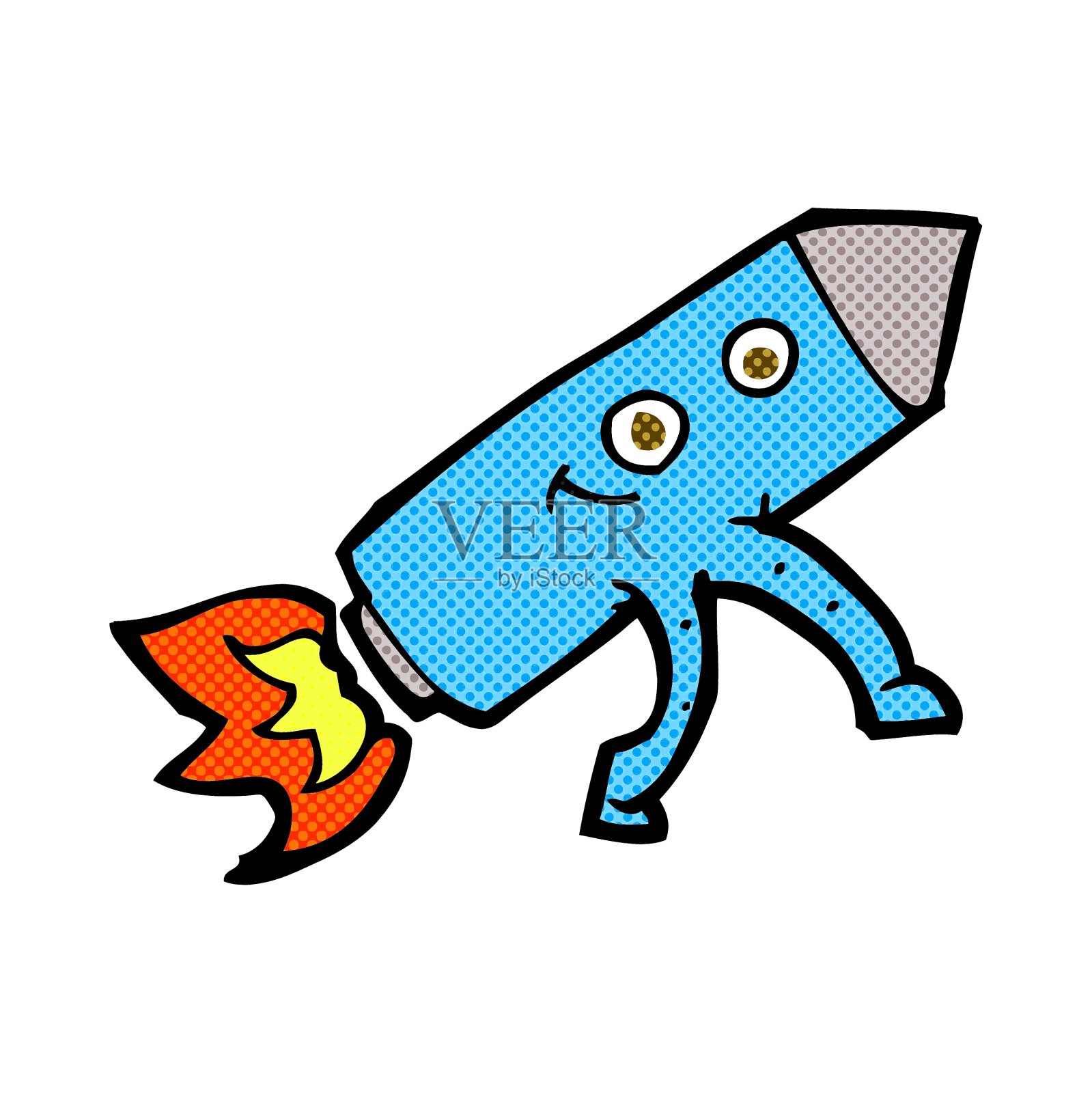 卡通快乐火箭设计元素图片