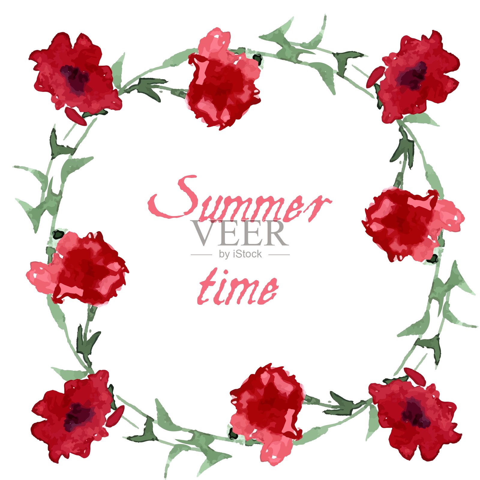 复古的背景与野花设计元素图片